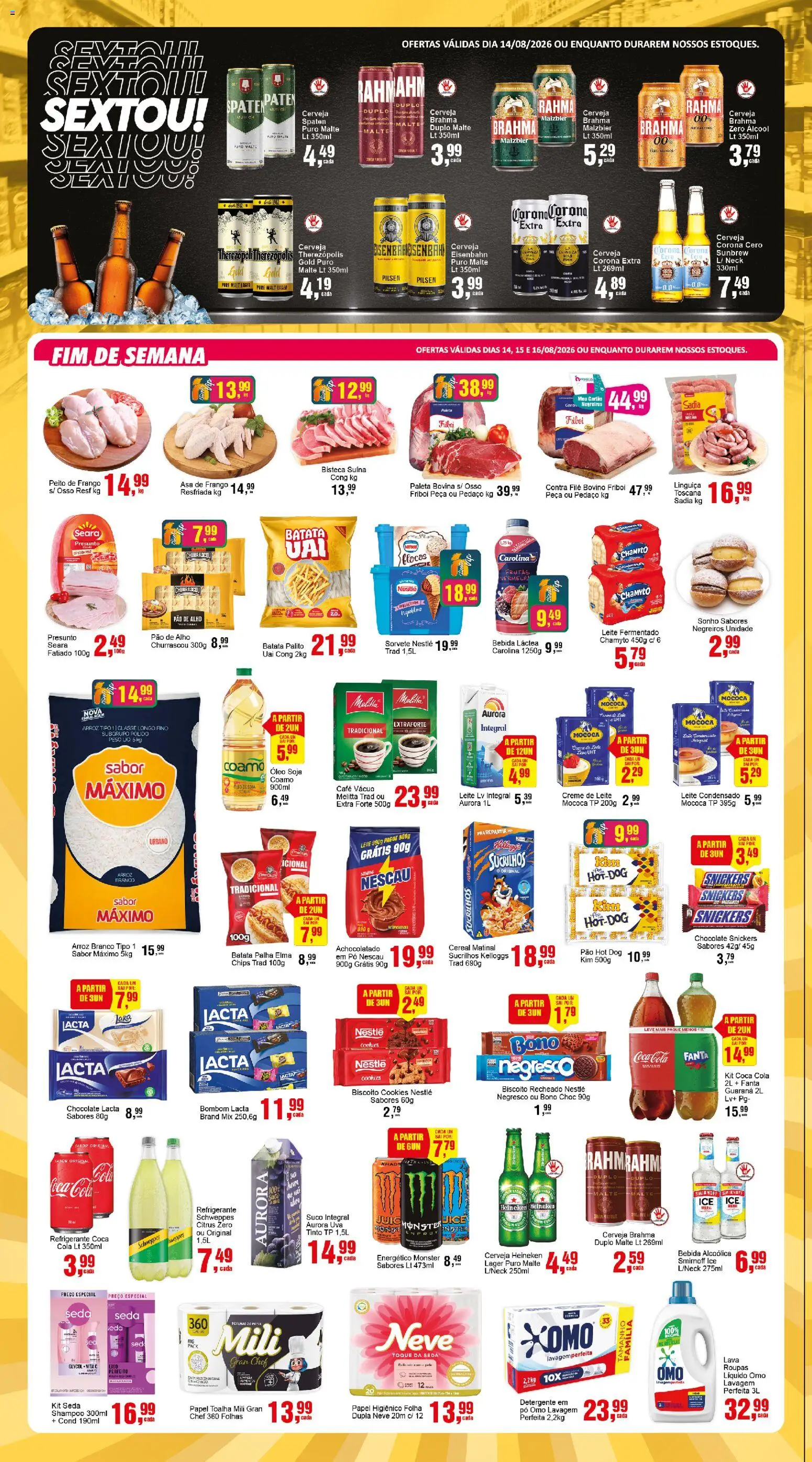Negreiros Folheto - válido de 11/08/2026 | Página: 2 | Produtos: Pão, Cerveja, Cerveja Corona, Leite fermentado