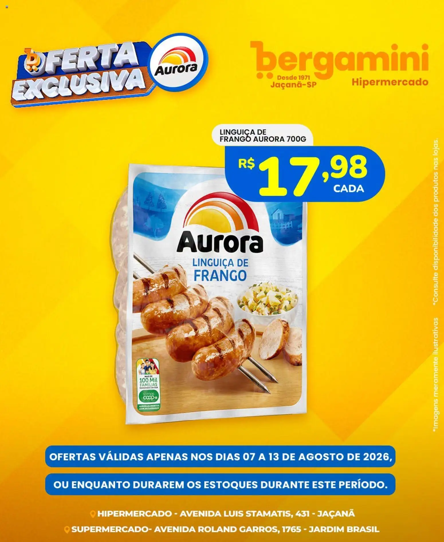Supermercado Bergamini Folheto - válido de 07/08/2026 | Página: 5 | Produtos: Linguiça, Frango