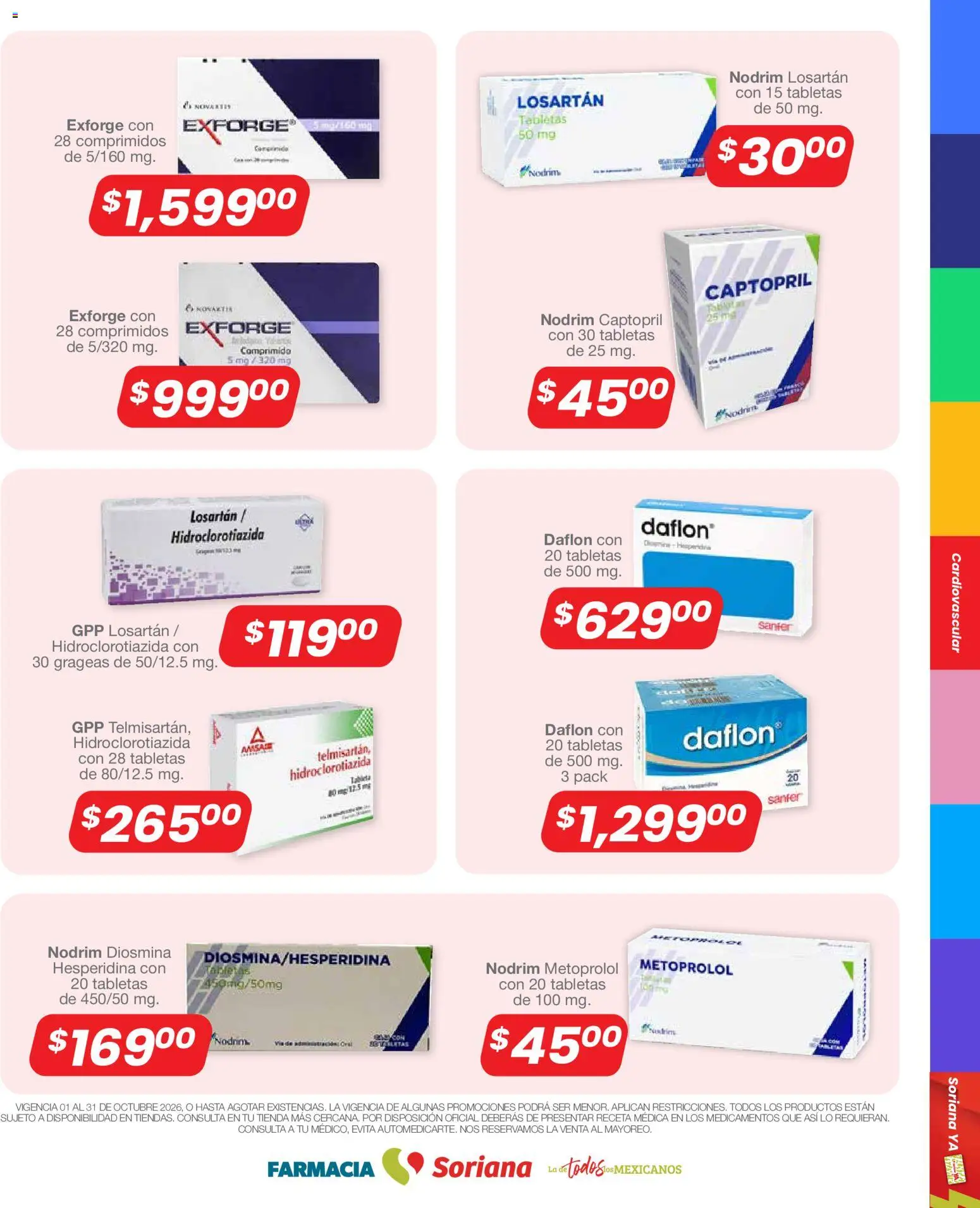 Nuevas ofertas de Soriana válidas en toda la República Mexicana desde el 01/10/2026. ¡Encuentra las mejores ofertas en Soriana Mercado - Folleto Farmacia! | Página: 16