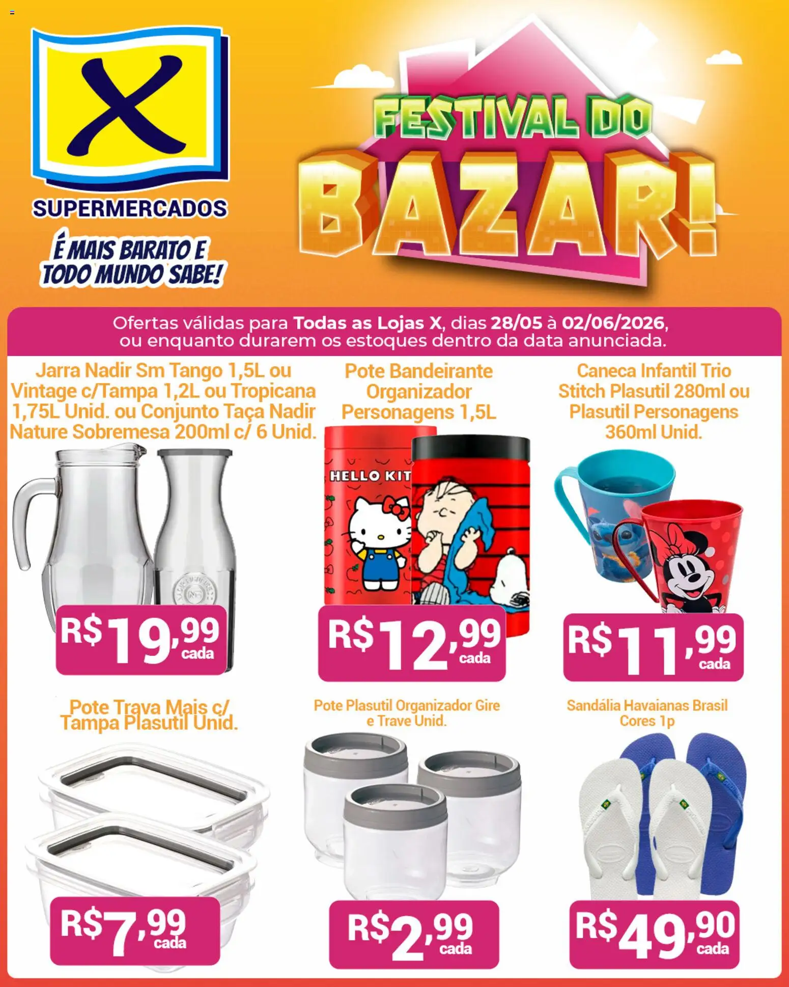 X Supermercados Folheto - válido de 28.05.2026 | Página: 2 | Produtos: Organizador, Caneca, Jarra