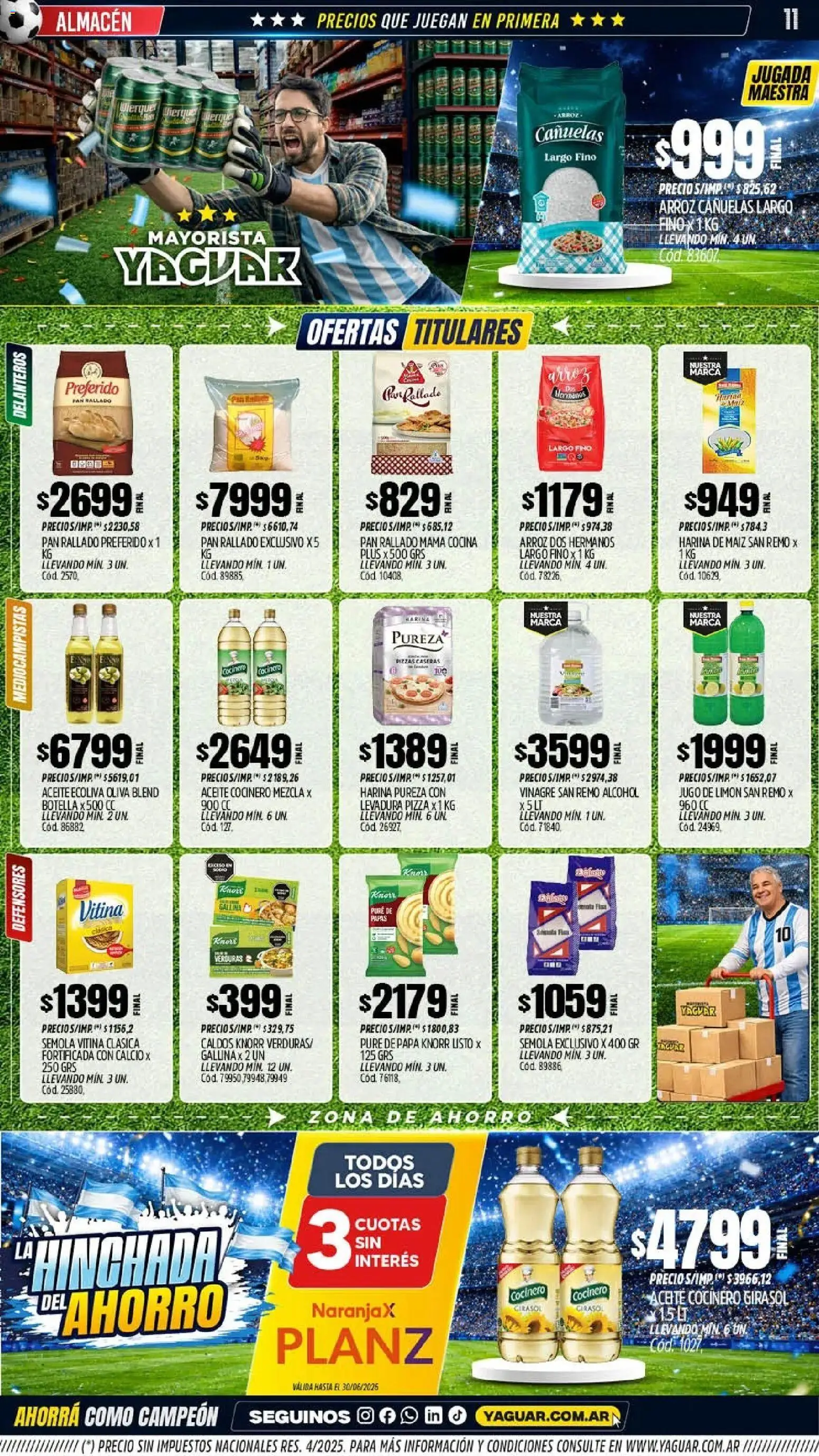 Yaguar - Oferta Semanal Misiones │ válido desde el 08.06.2026 | Página: 11 | Productos: Harina, Vinagre, Limón, Pan rallado