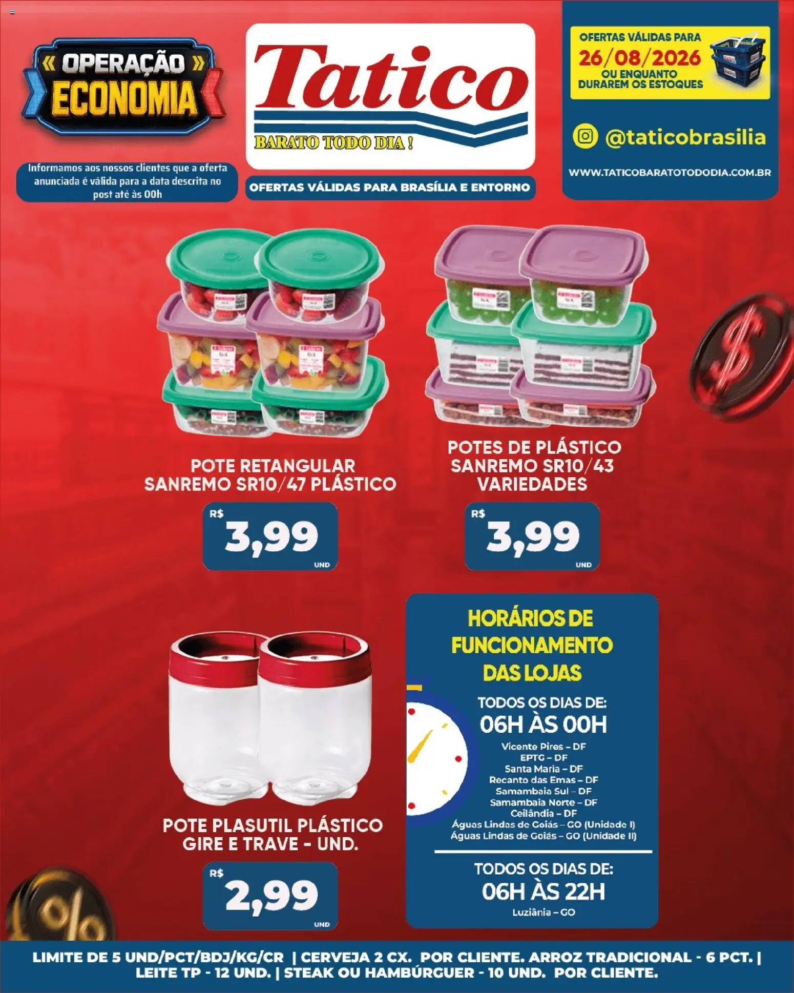 Tatico Folheto - válido de 26/08/2026 | Página: 17 | Produtos: Steak, Cerveja, Hambúrguer, Potes