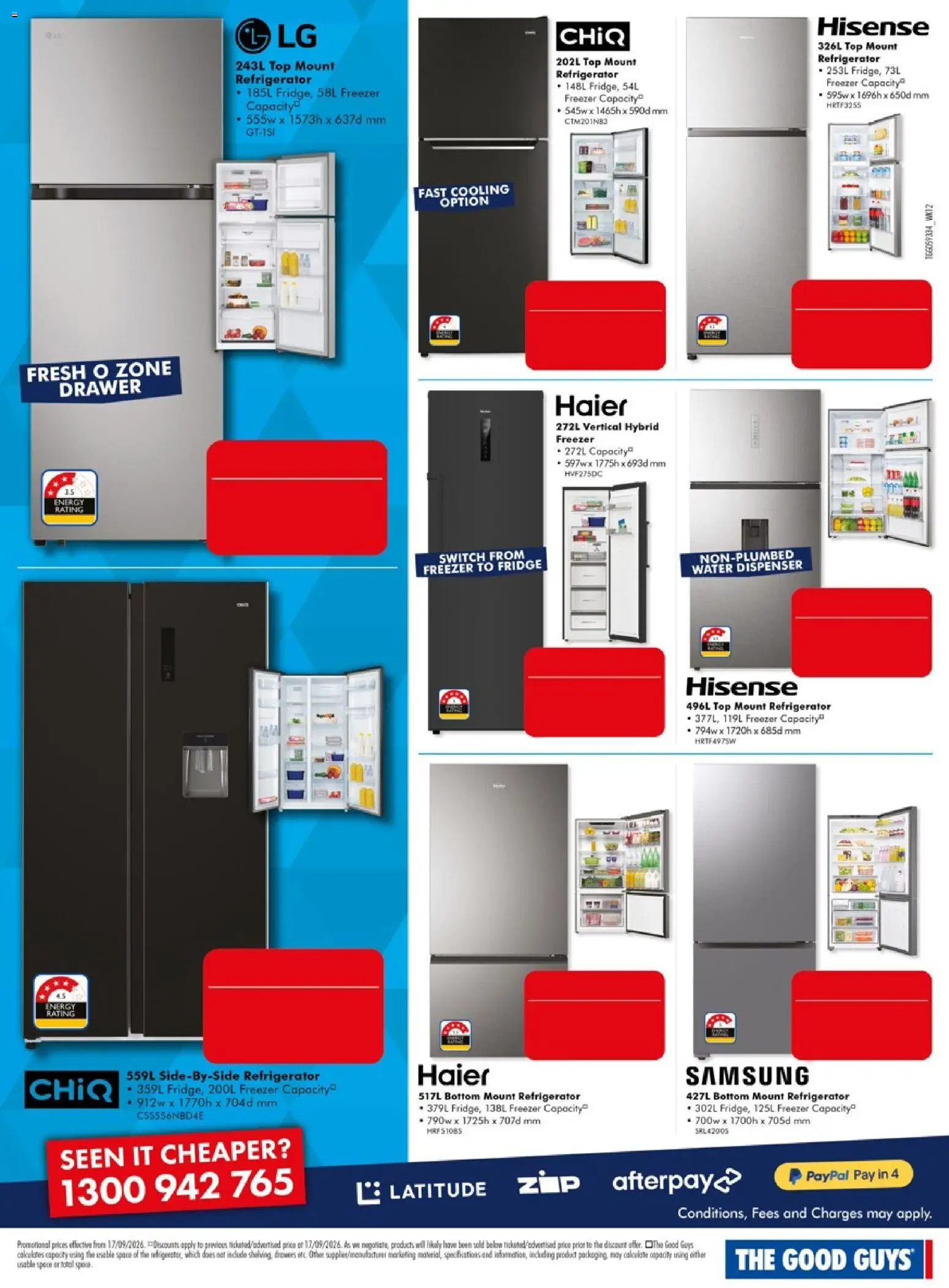 The Good Guys catalogue - valid from 16/09/2026 | Page: 8 | Products: Water, Fridge, Freezer, Refrigerator