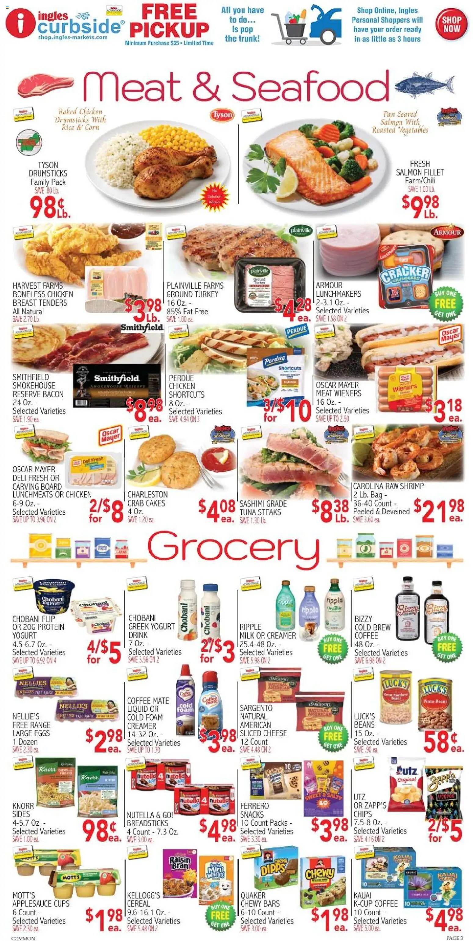 Ingles - Weekly flyer - valid from 08/12/2026 | Page: 3 | Products: Meat, Vegetables, Tuna, Beans