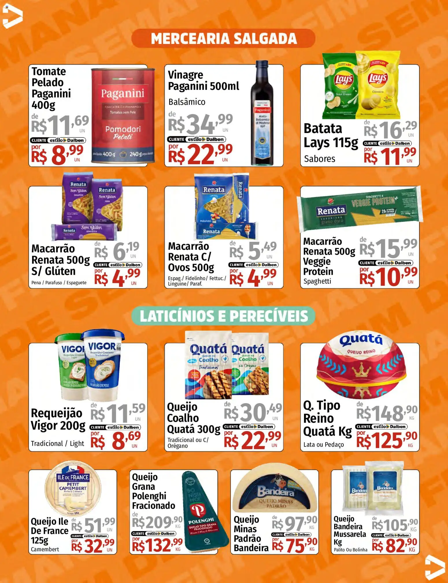 Supermercado Dalben Folheto - válido de 24/07/2026 | Página: 8 | Produtos: Ovos, Macarrão, Batata, Requeijão