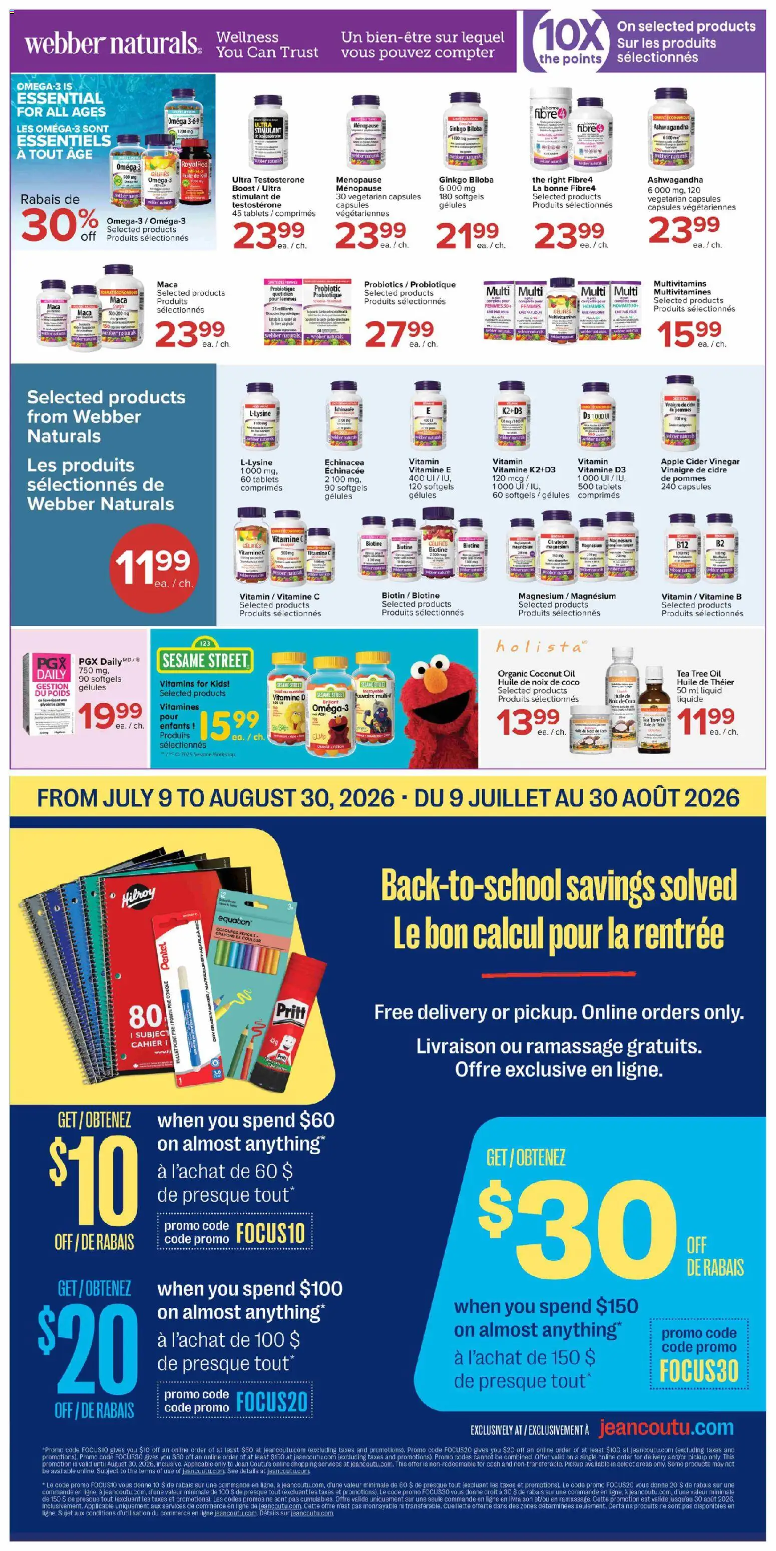 Jean Coutu flyer valid from Aug 6, 2026 | Page: 10 | Products: Tea, Oil