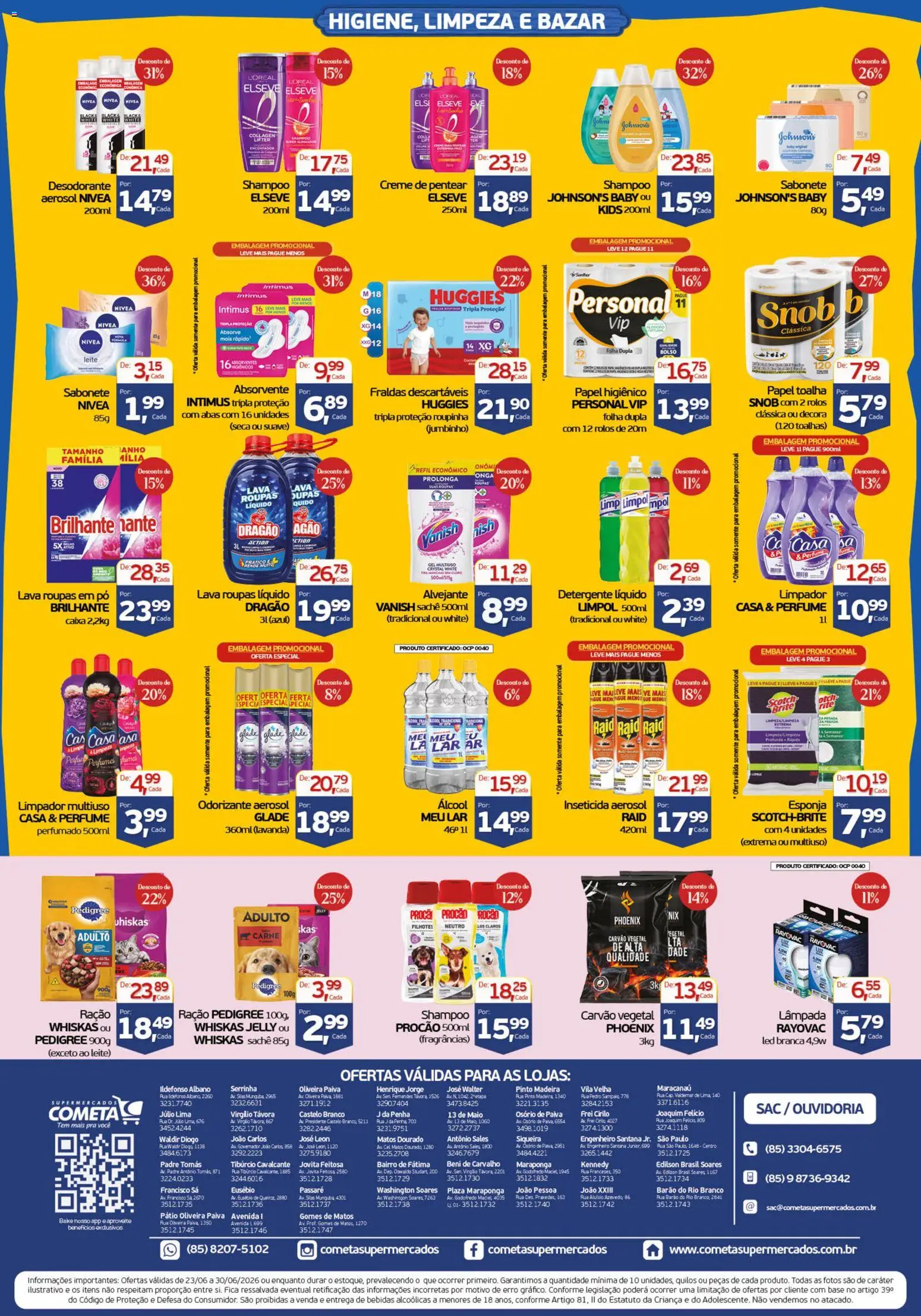 Cometa Supermercados Folheto - válido de 23/06/2026 | Página: 4 | Produtos: Lâmpada, Carvão vegetal, Pó, Desodorante