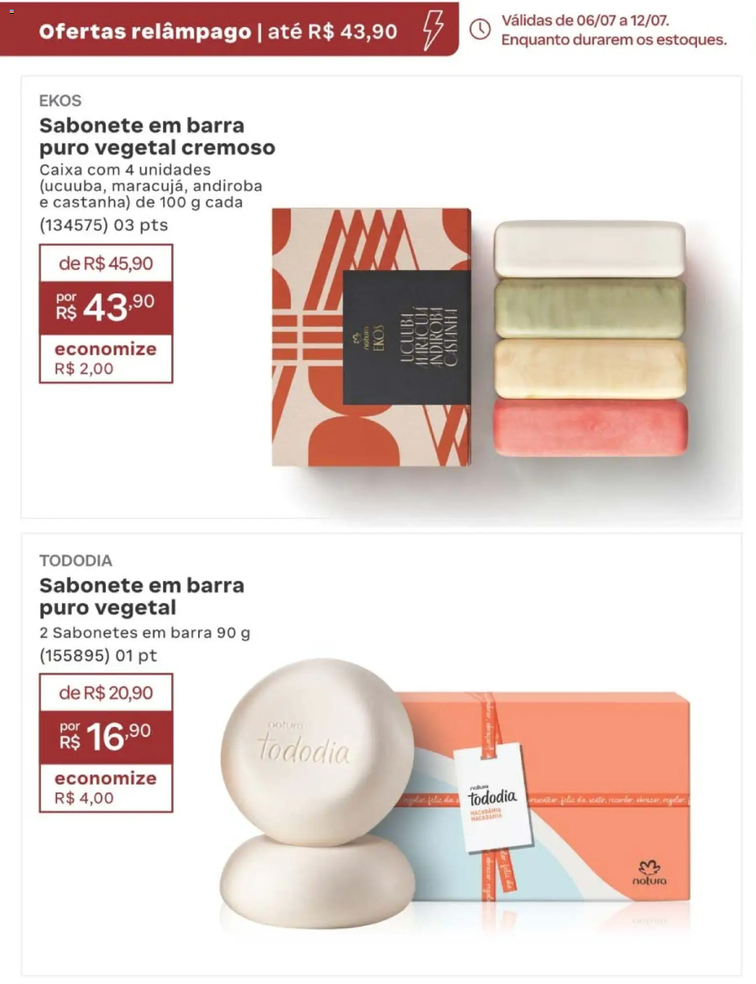Natura Folheto - válido de 19/07/2026 | Página: 174 | Produtos: Macadâmia, Caixa, Sabonete