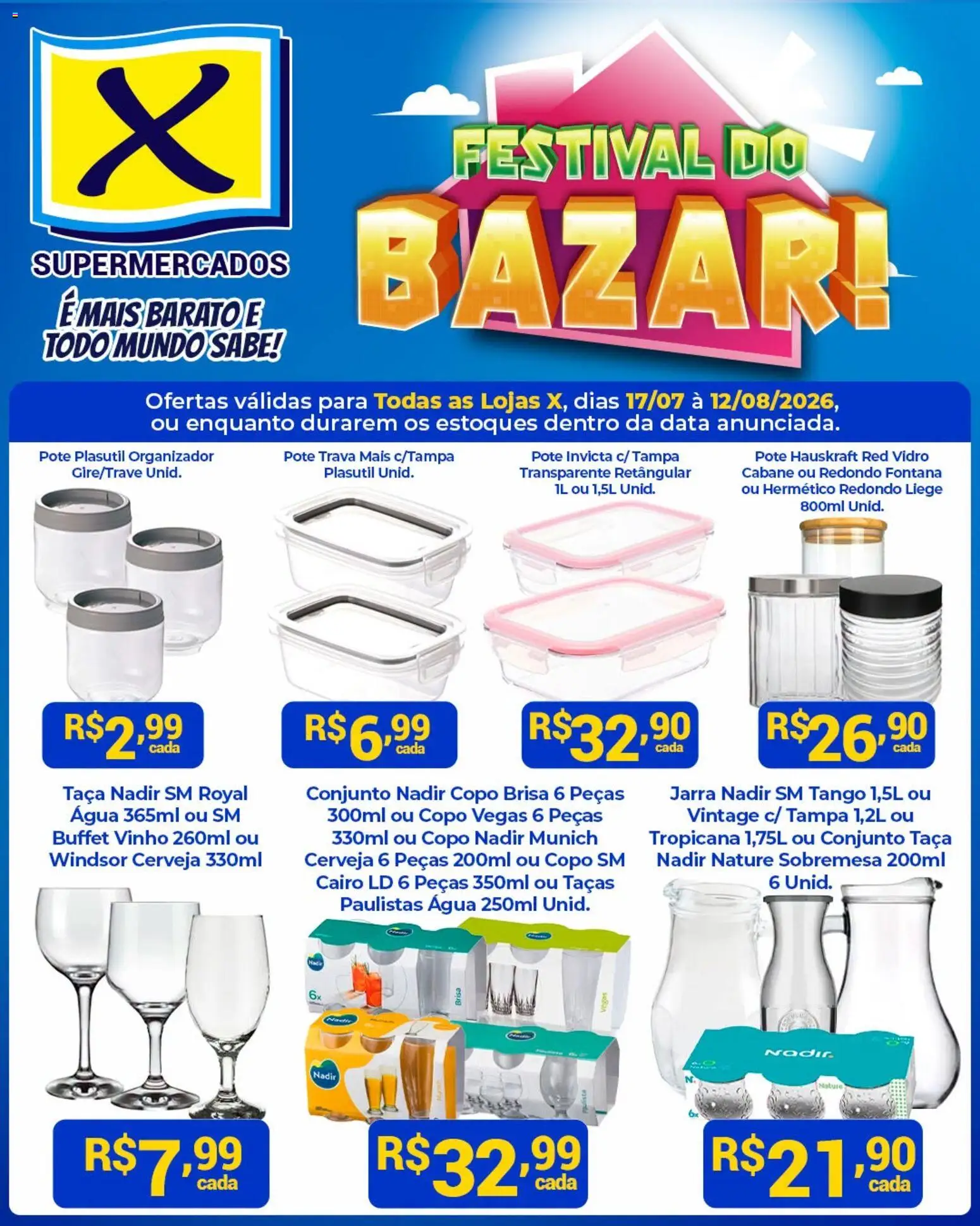 X Supermercados Folheto - válido de 17/07/2026 | Página: 1 | Produtos: Hauskraft, Taças, Cerveja, Jarra