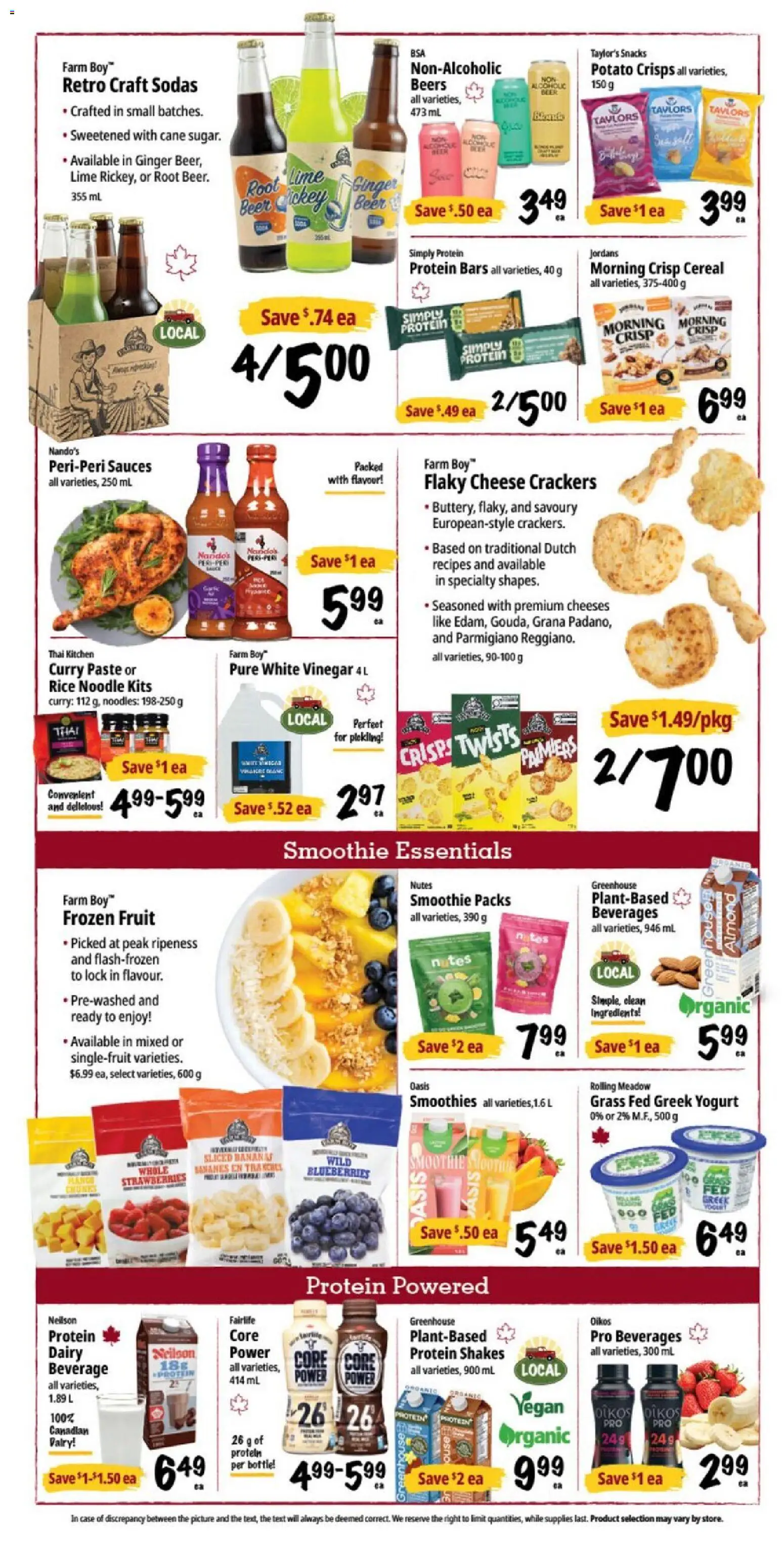 Farm Boy flyer valid from Aug 20, 2026 | Page: 4 | Products: Strawberries, Ginger, Sauces, Beer