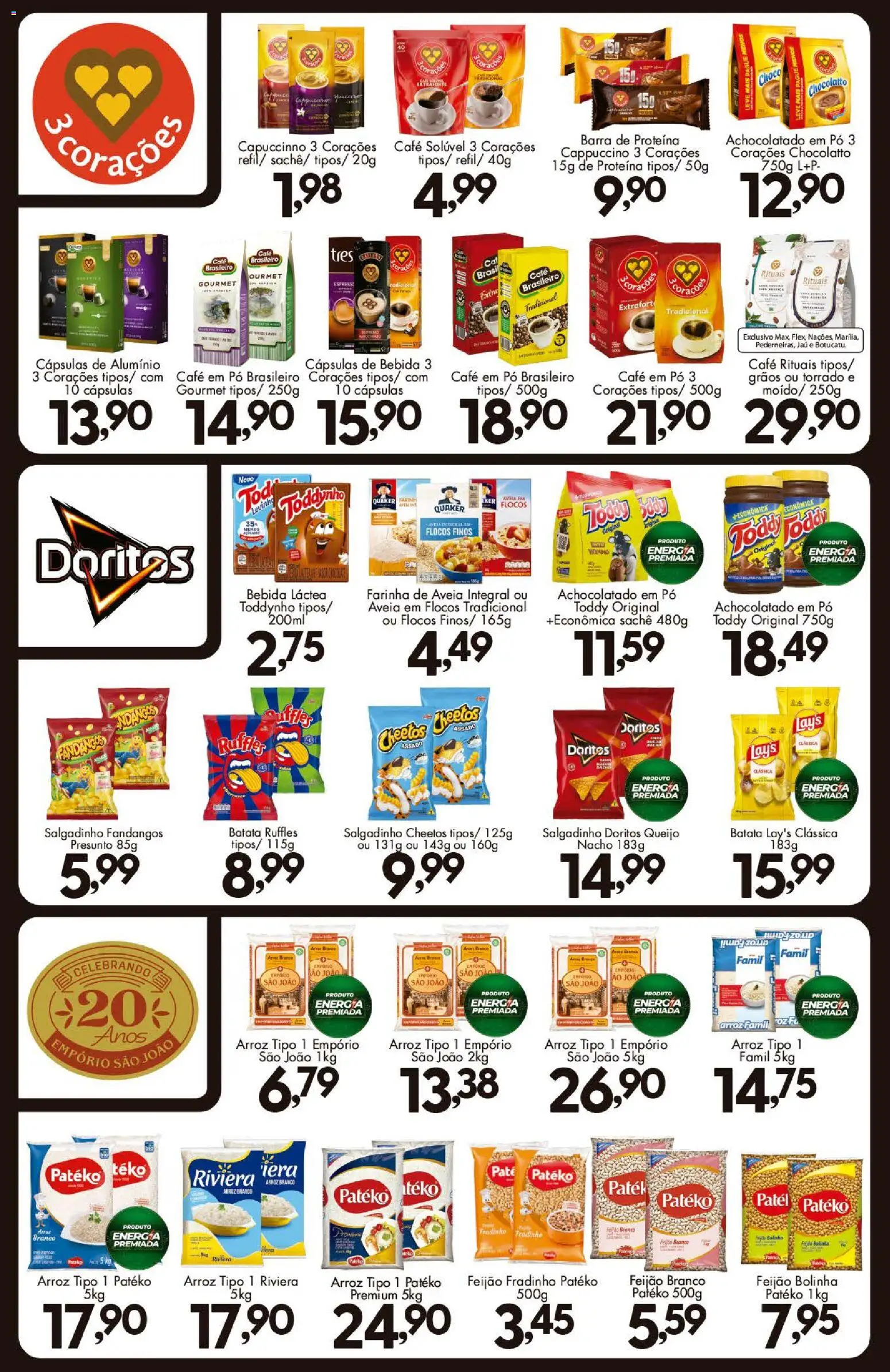 Confiança Folheto - válido de 02/10/2026 | Página: 7 | Produtos: Queijo, Arroz, Bebida, Cheetos