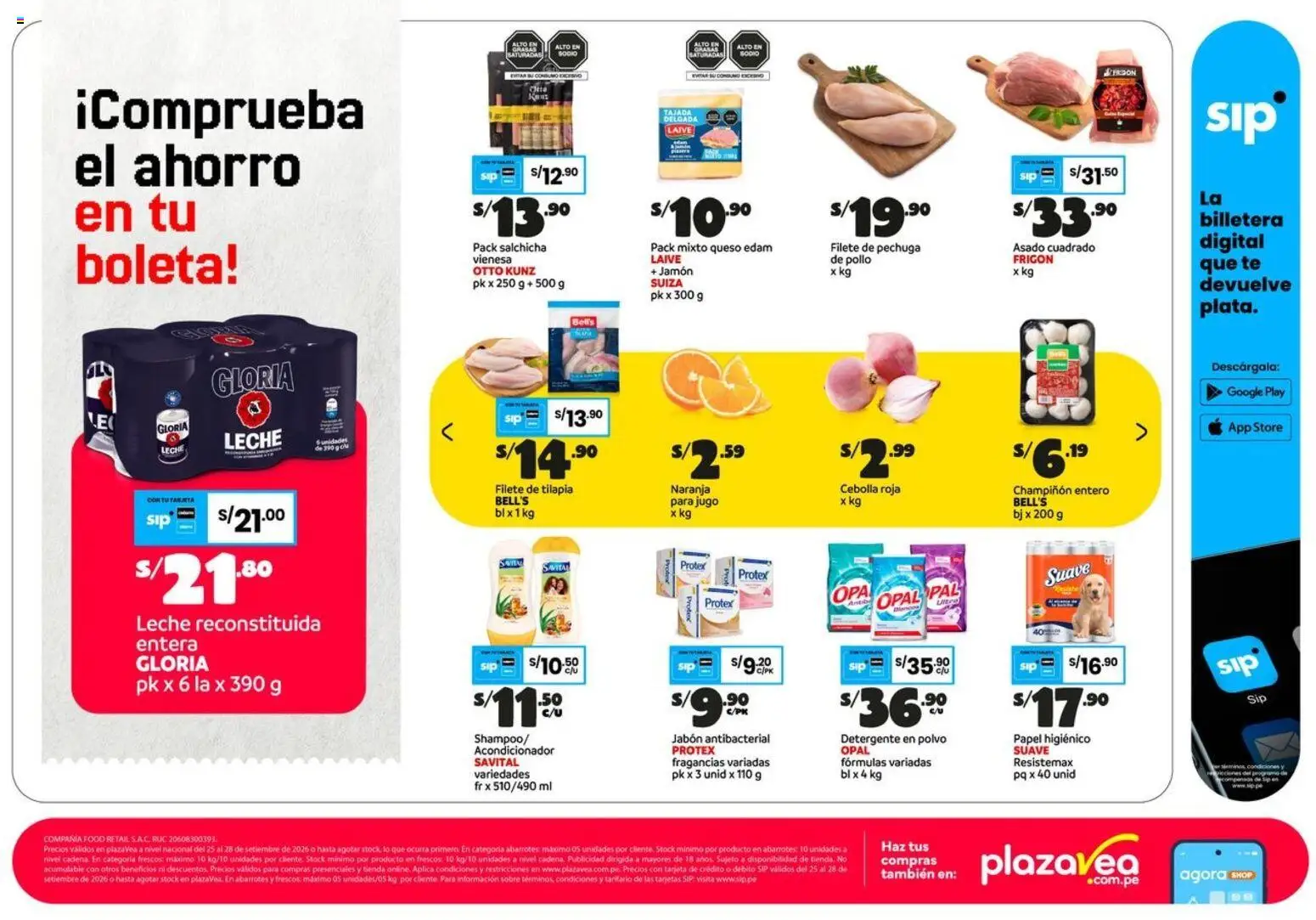 Catálogo Plaza Vea válido desde 25/09/2026 | Página: 2 | Productos: Acondicionador, Asado, Detergente, Detergente en polvo