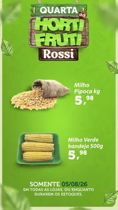 Rossi Supermercados ofertas Hortifruti - Pré-Visualização do folheto da loja Rossi Supermercados, válido de 05/08/2026