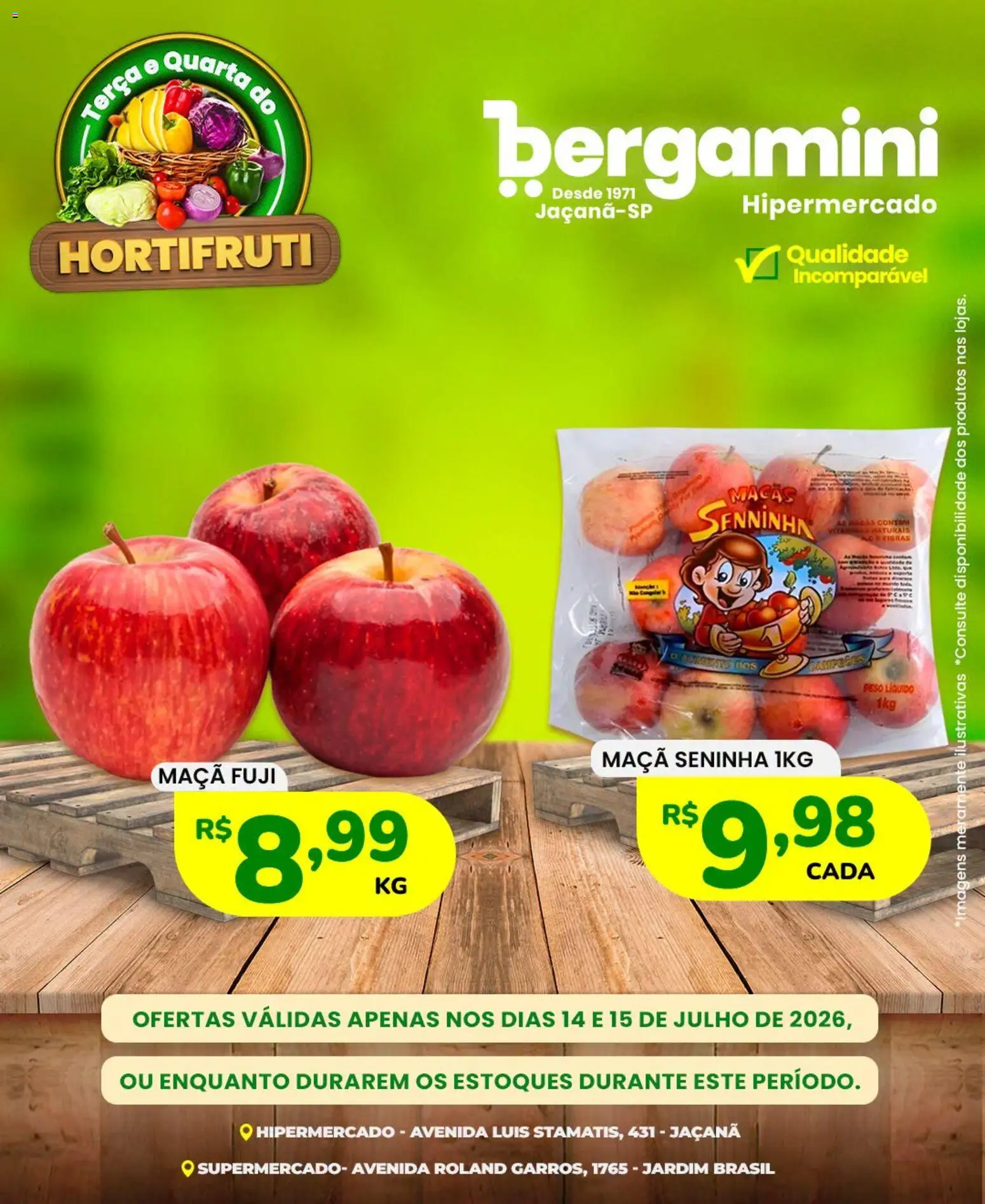 Supermercado Bergamini Folheto - válido de 14/07/2026 | Página: 9 | Produtos: Maçãs