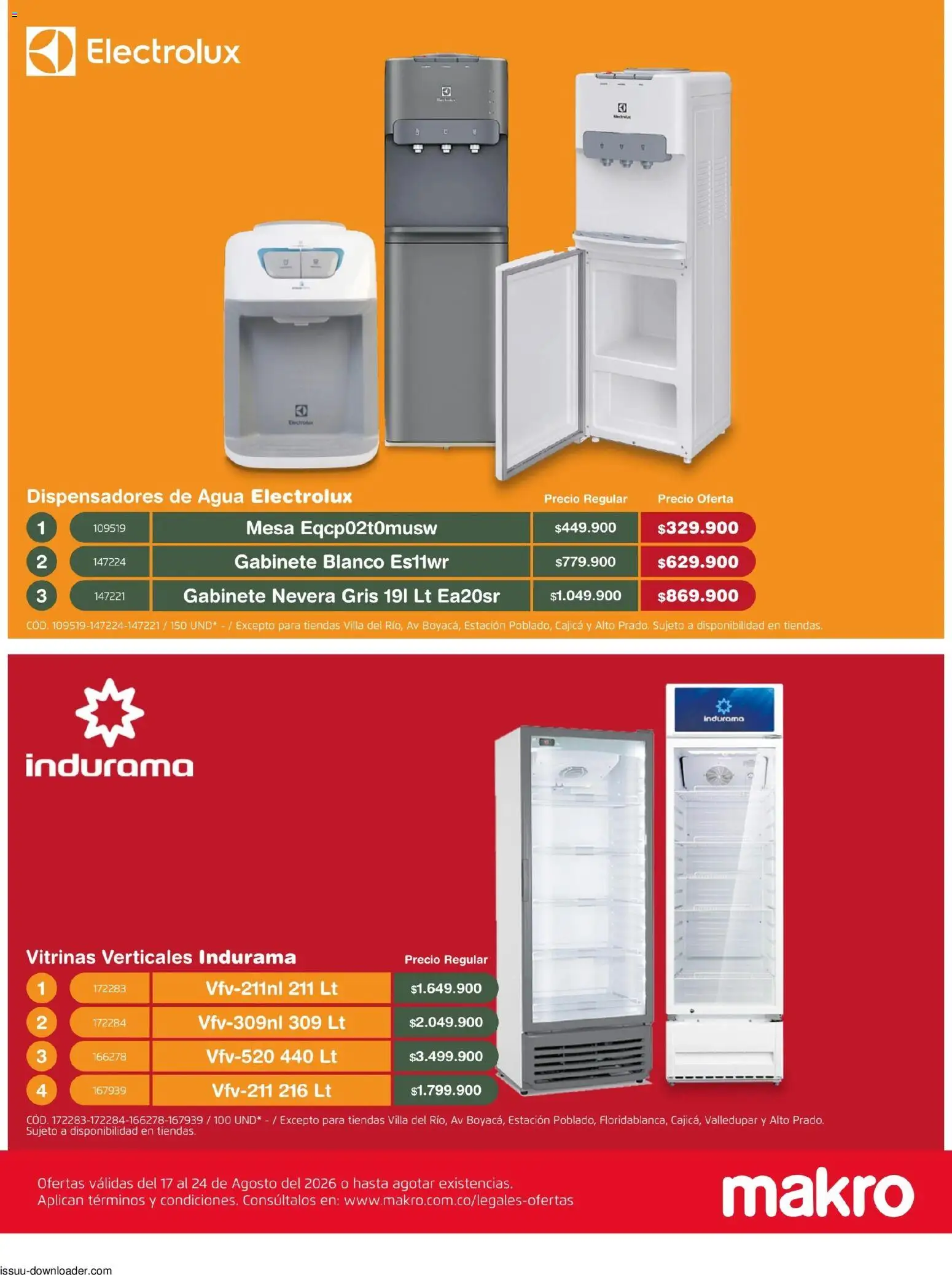 Makro revista - valida desde el 17/08/2026 | Página: 7 | Productos: Agua, Gabinete, Mesa, Nevera