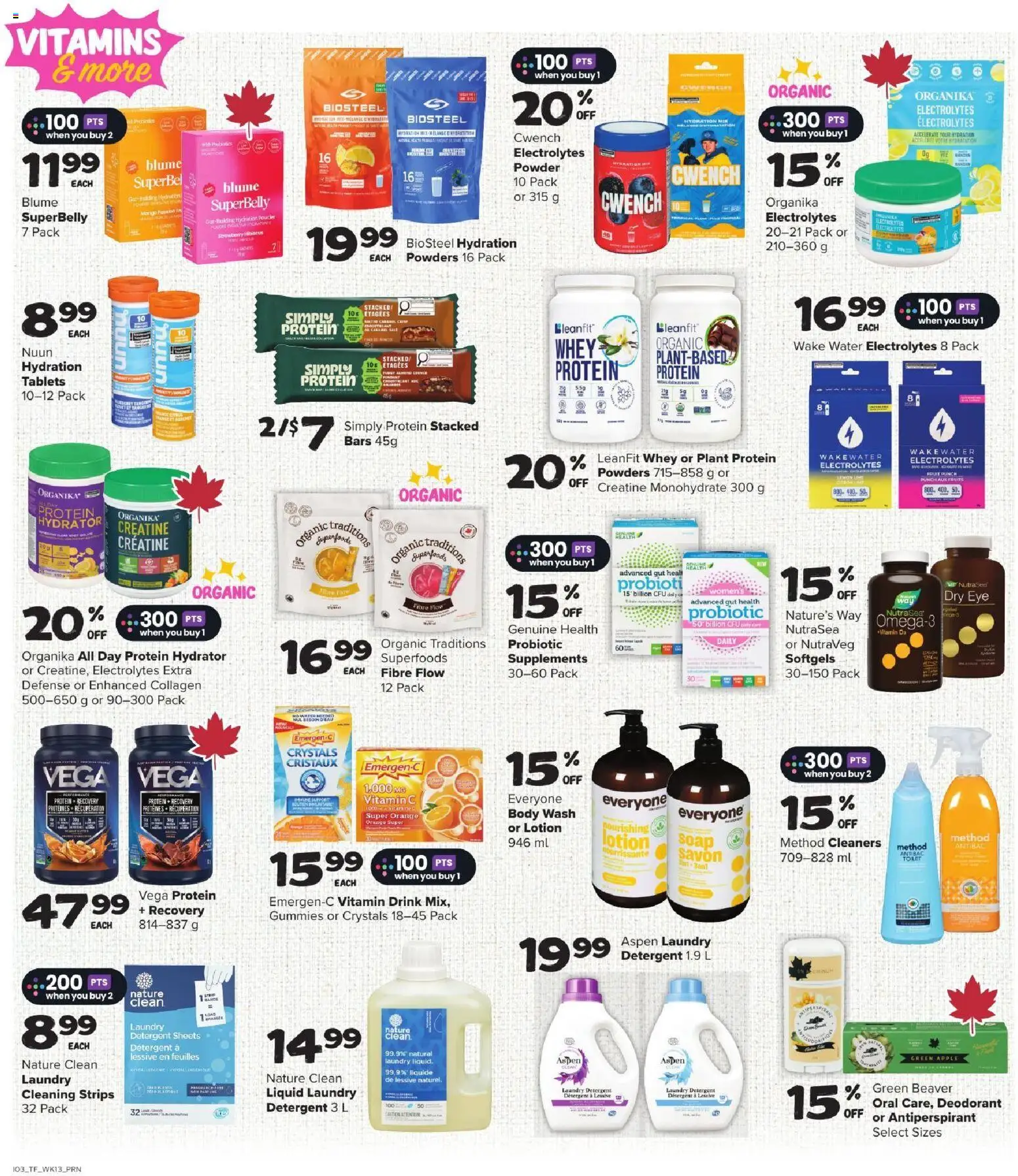 Thrifty Foods flyer valid from Jul 23, 2026 | Page: 10 | Products: Fruit, Antiperspirant, Detergent, Protein