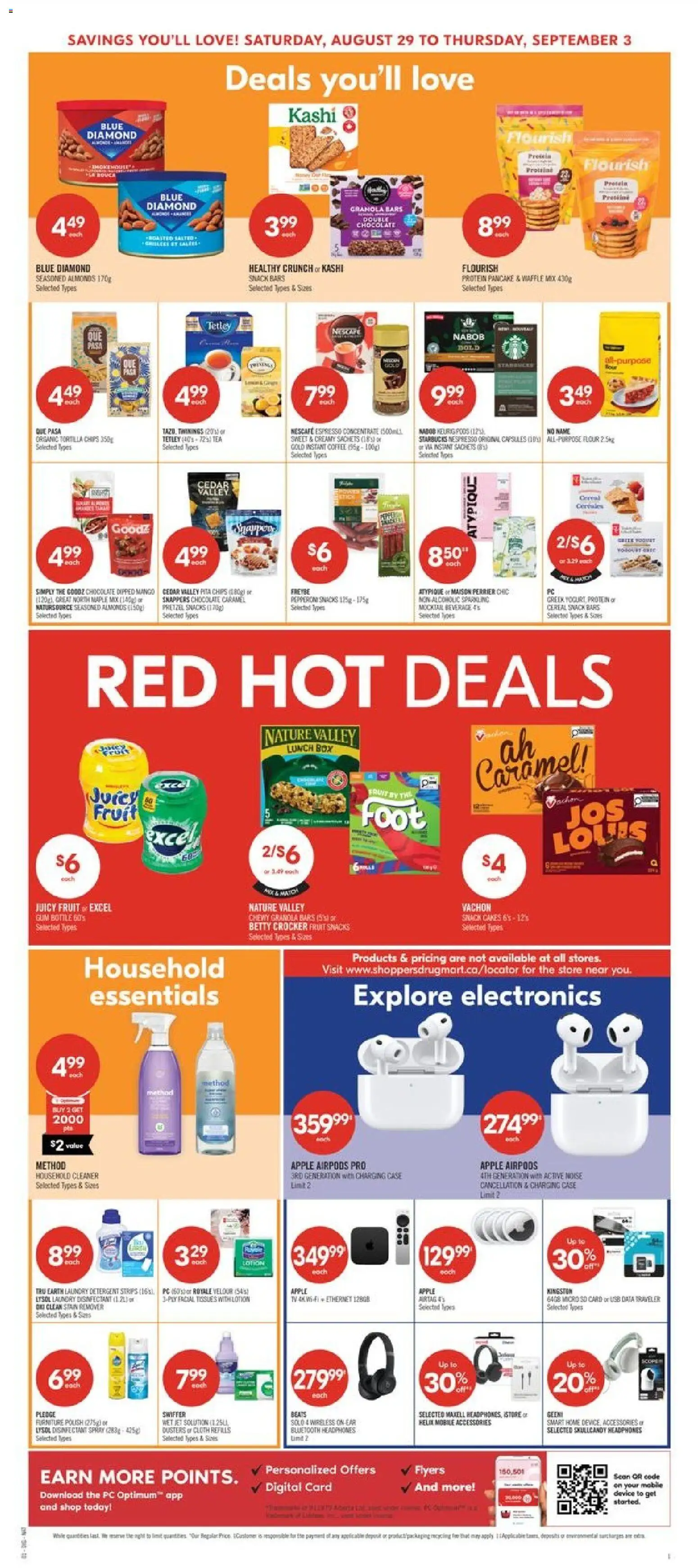 Shoppers flyer valid from Aug 29, 2026 | Page: 7 | Products: Furniture polish, Almonds, Lunch box, Box