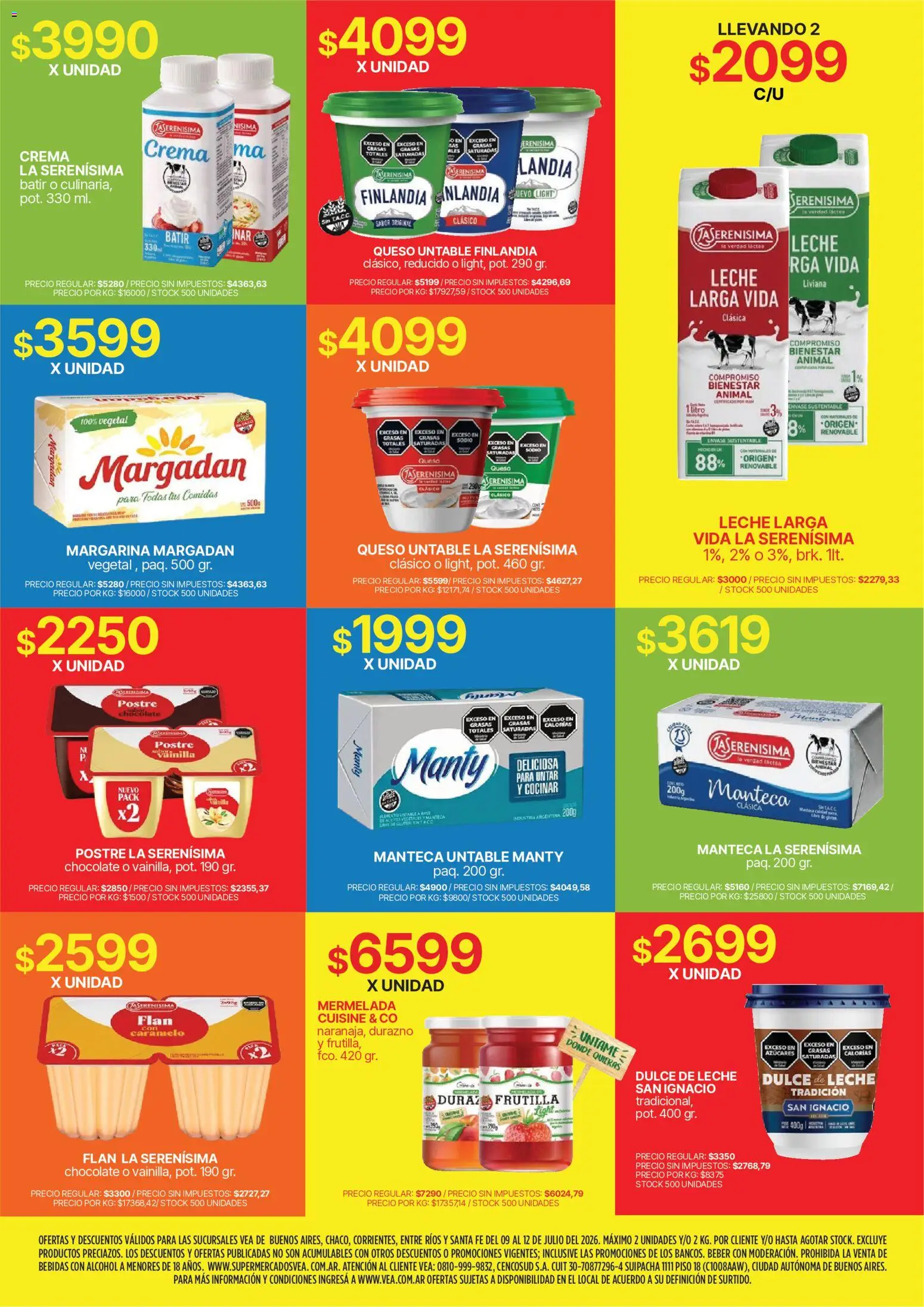 Vea - Fin de semana de ahorro | BA Nea │ válido desde el 09/07/2026 | Página: 5 | Productos: Dulce de leche, Queso, Margarina, Mermelada
