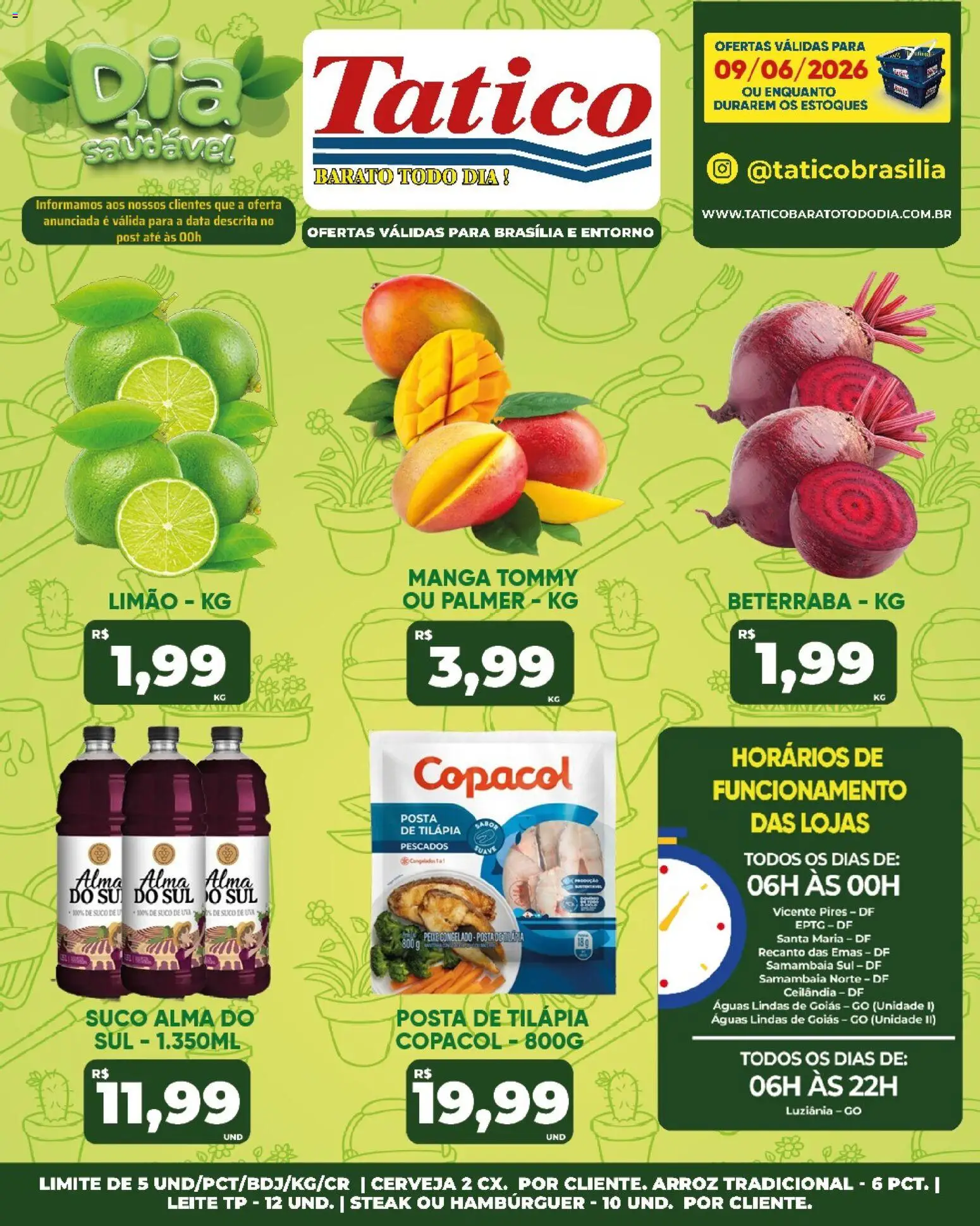 Tatico Folheto - válido de 09.06.2026 | Página: 18 | Produtos: Leite, Suco, Cerveja, Peixe