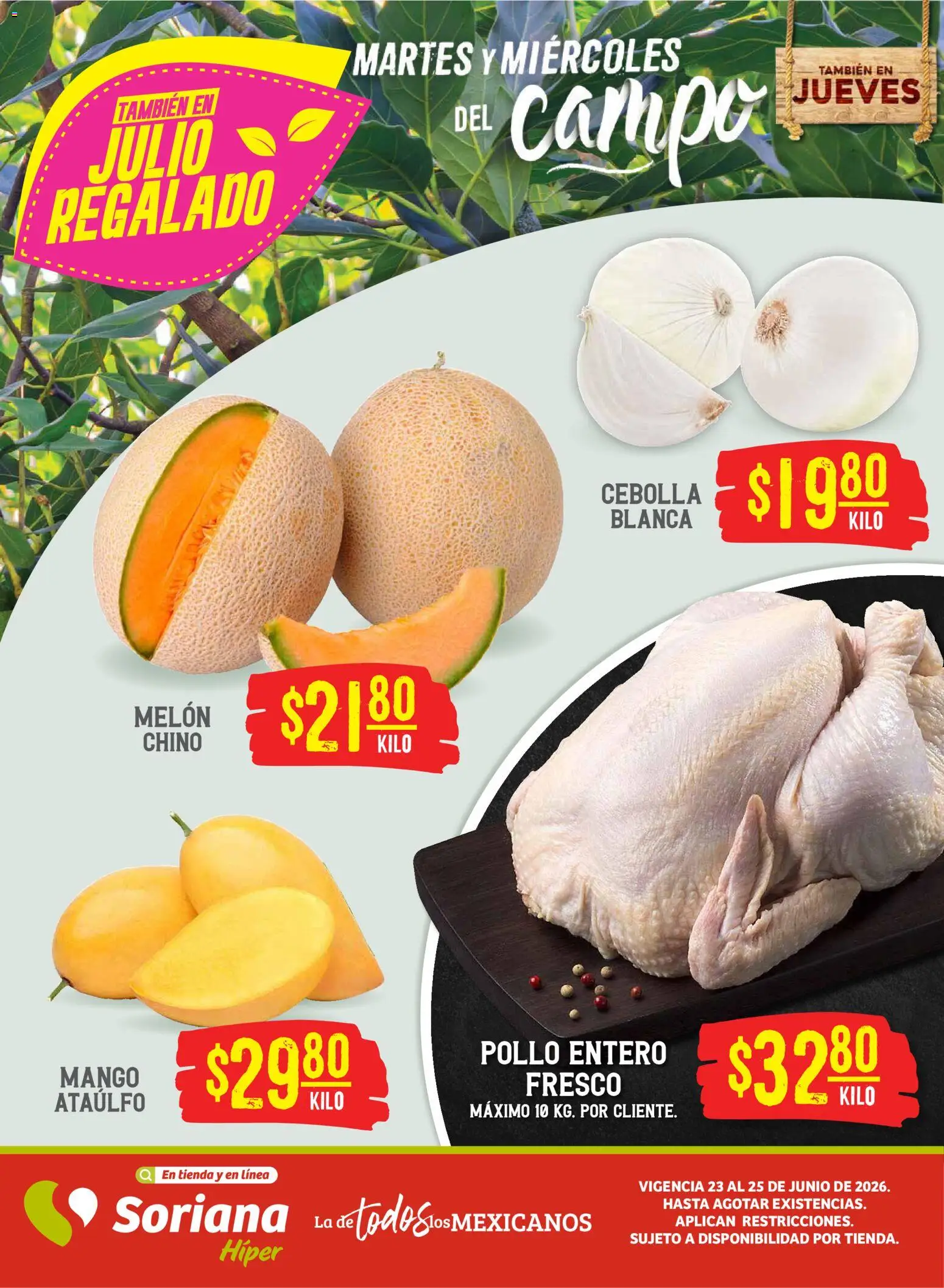 Nuevas ofertas de Soriana válidas en toda la República Mexicana desde el 23/06/2026. ¡Encuentra las mejores ofertas en Soriana Martes y Miércoles del Campo Híper: Saltillo y Torreón! | Página: 1