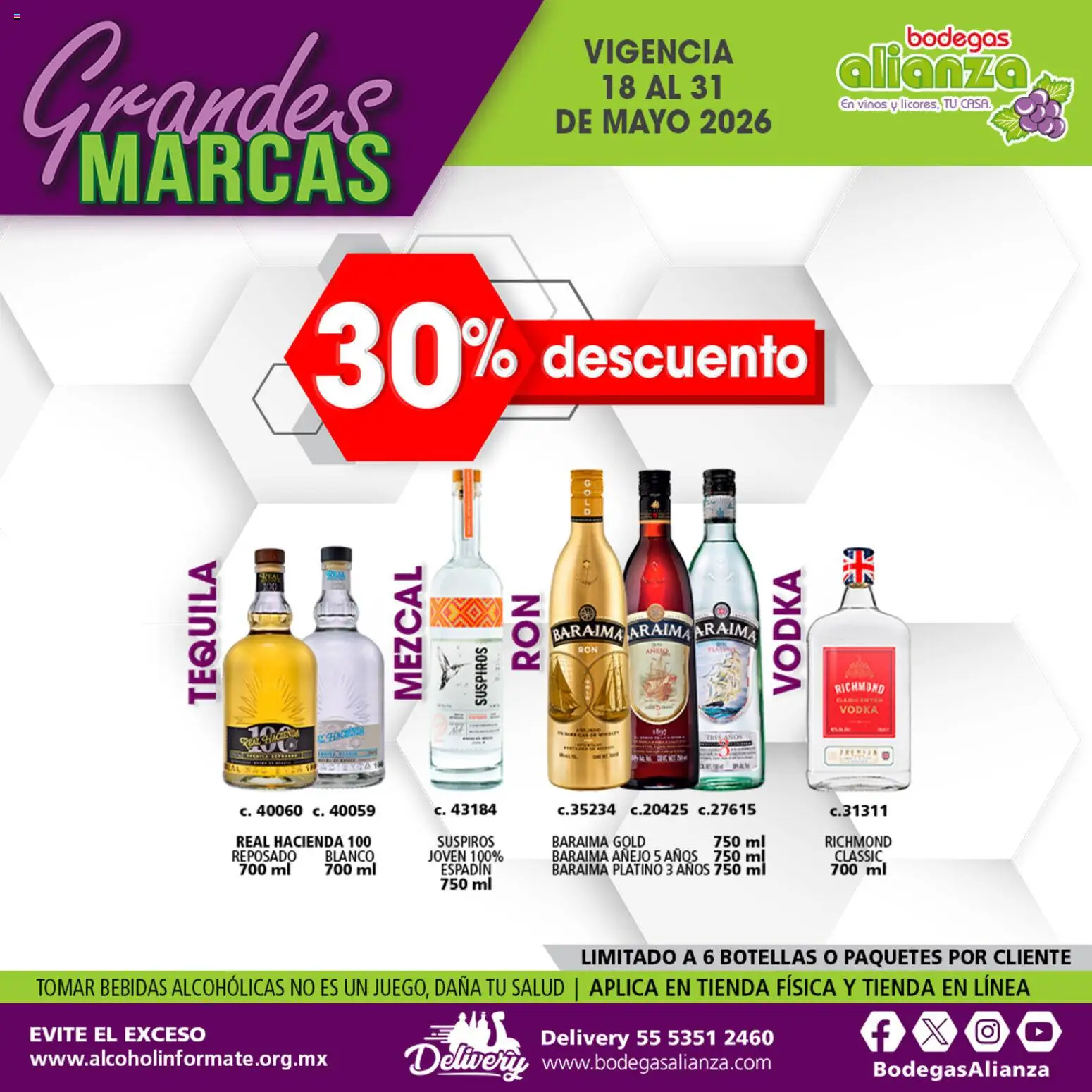 Nuevas ofertas de Bodegas Alianza válidas en toda la República Mexicana desde el 18.05.2026. ¡Encuentra las mejores ofertas en Bodegas Alianza catálogo Grandes Marcas! | Página: 3 | Productos: Tequila, Vodka