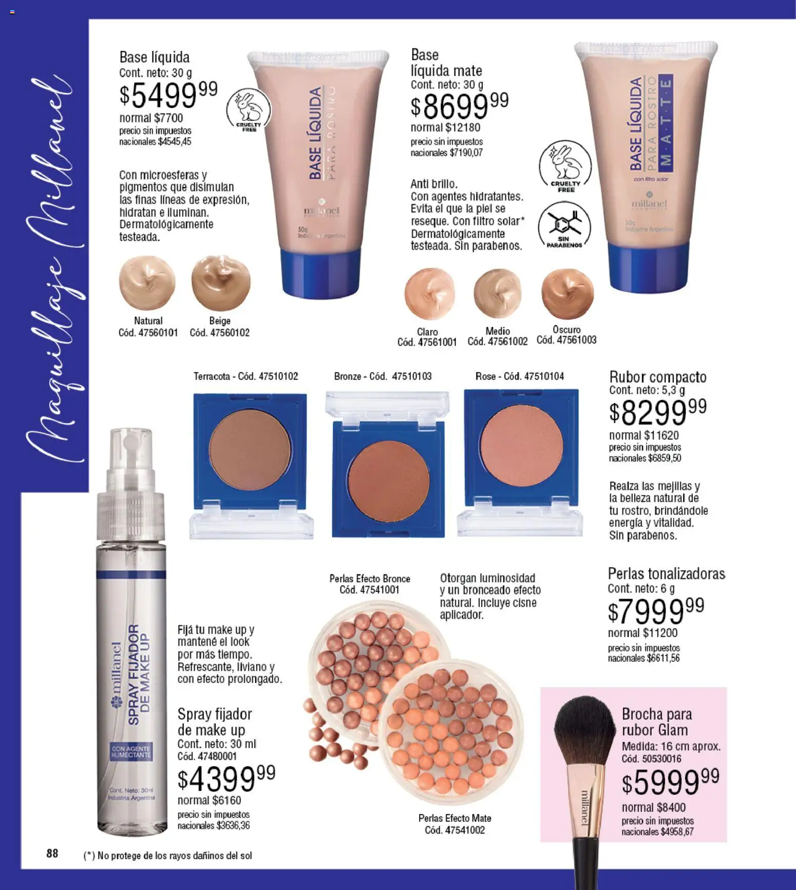 Millanel - Catálogo │ válido desde el 25.05.2026 | Página: 88 | Productos: Mate, Rubor, Fijador