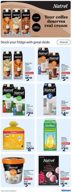 Preview of Natrel lactose free ice cream, Natrel lactose free ice cream. Each. Frozen. Selected flavours. 473 mL. from shop Walmart valid from Jun 25, 2026 | Page: 16