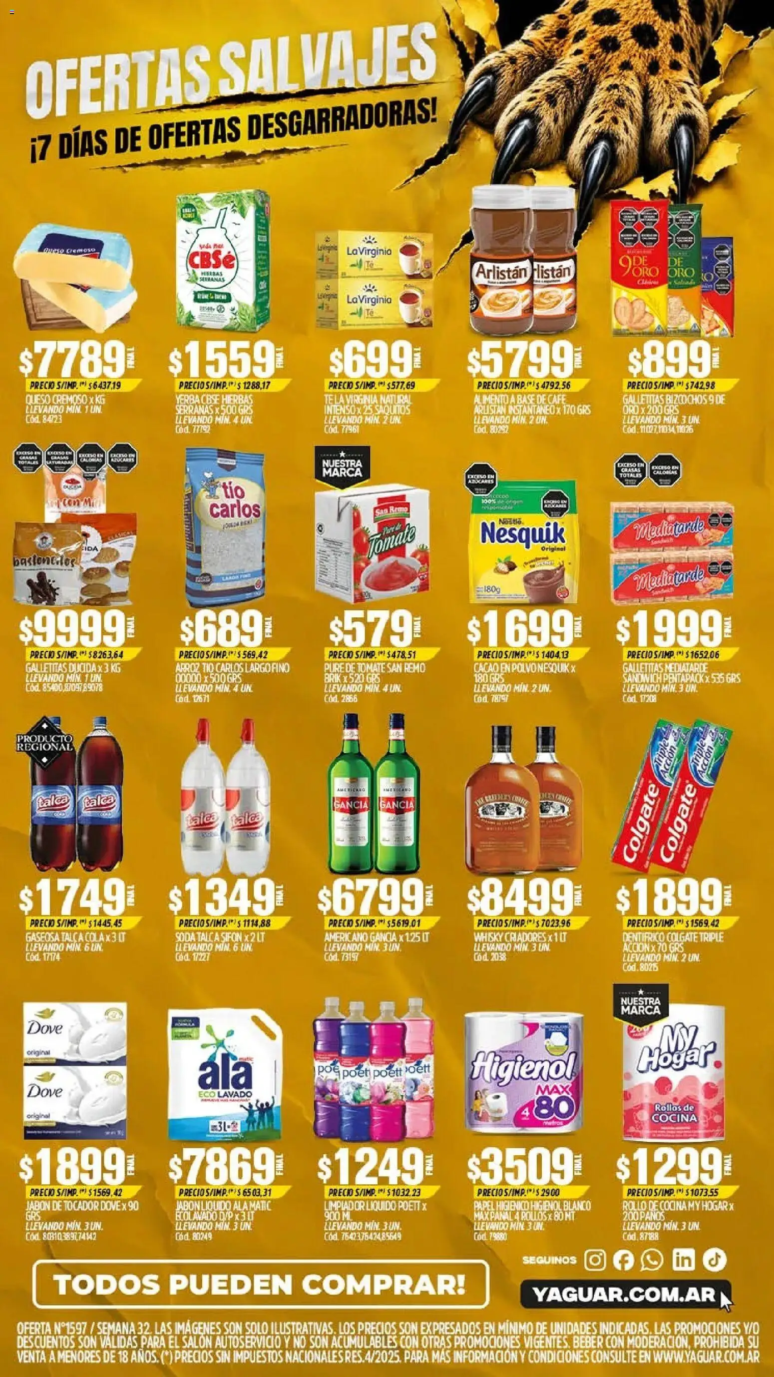 Yaguar - Oferta Semanal Mendoza │ válido desde el 03/08/2026 | Página: 2 | Productos: Galletitas, Soda, Café, Arroz
