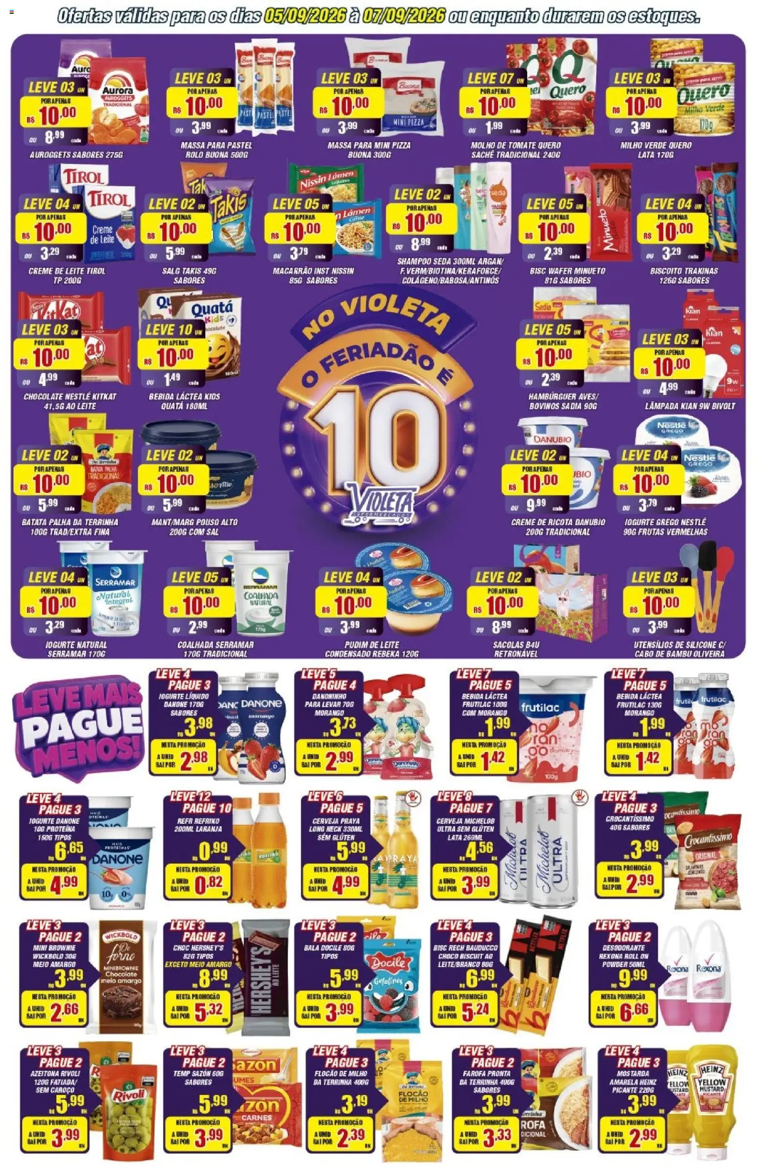 Violeta Supermercados Folheto - válido de 05/09/2026 | Página: 2 | Produtos: Tomate, Biscoito, Batata palha, Iogurte grego