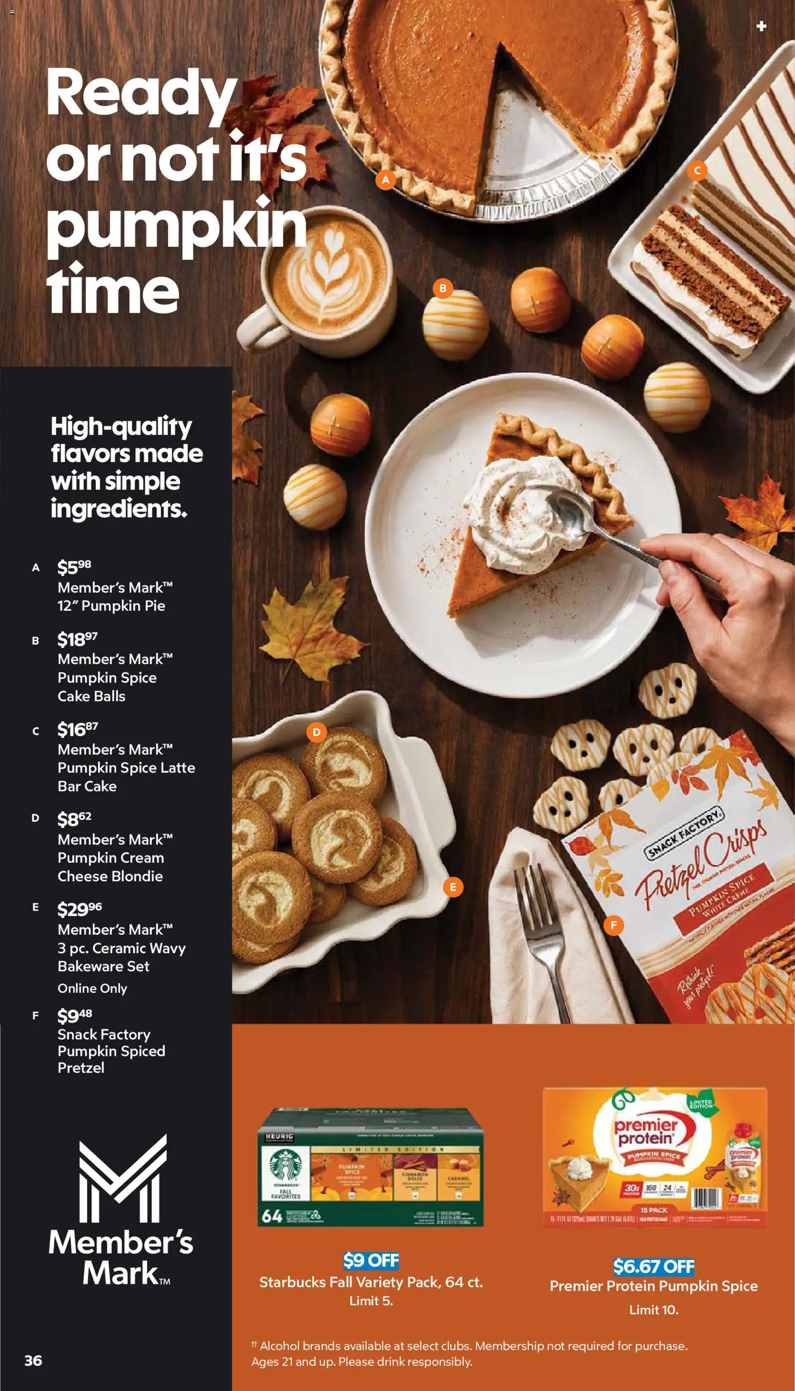 Sam's Club Weekly Ad - valid from 08/26/2026 | Page: 36 | Products: Protein, Alcohol, Cream, Cake