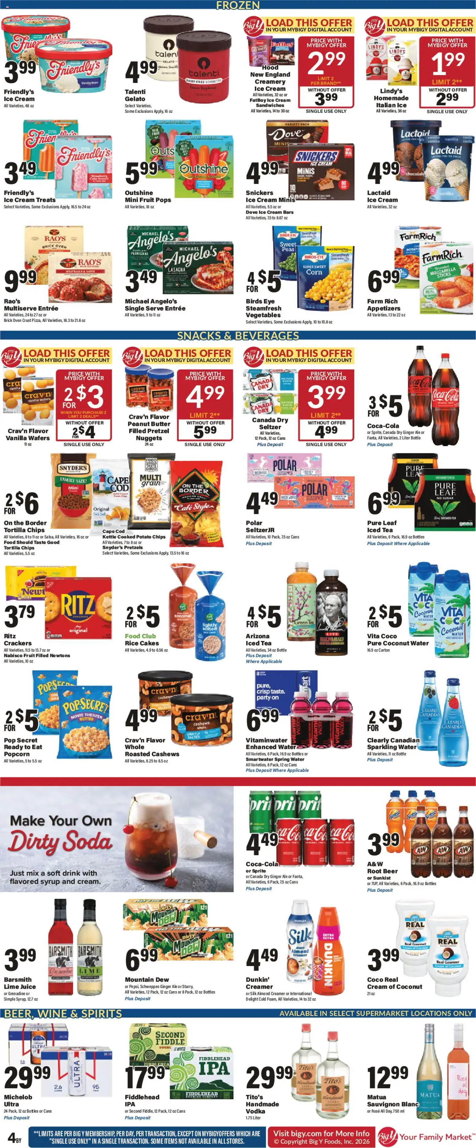 Big Y Weekly Ad - valid from 08/06/2026 | Page: 6 | Products: Wine, Chips, Vodka, Vegetables