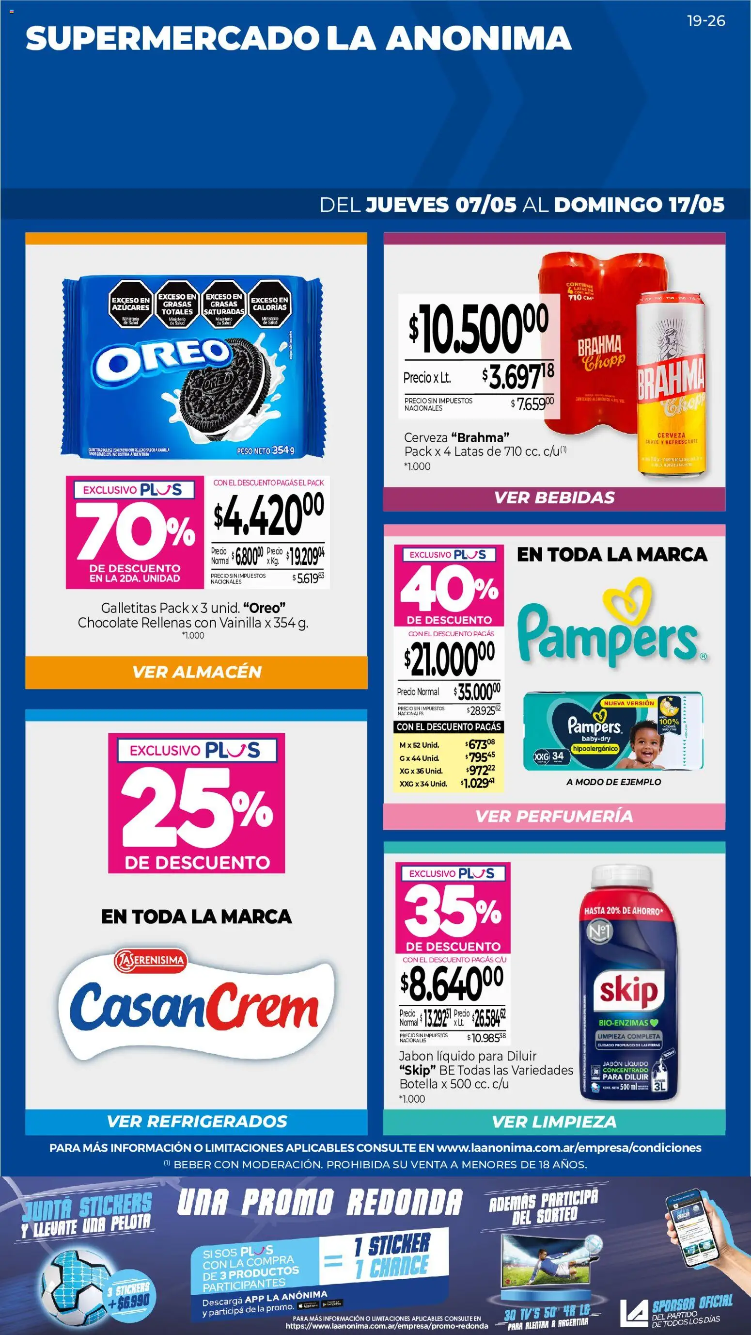 La Anonima catálogo │ válido desde el 07.05.2026 | Página: 1 | Productos: Jabón, Pelota, Chocolate, Cerveza