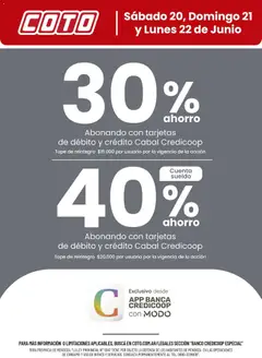 Vista previa Coto - Banco Credicoop Especial Junio válido desde el 20/06/2026