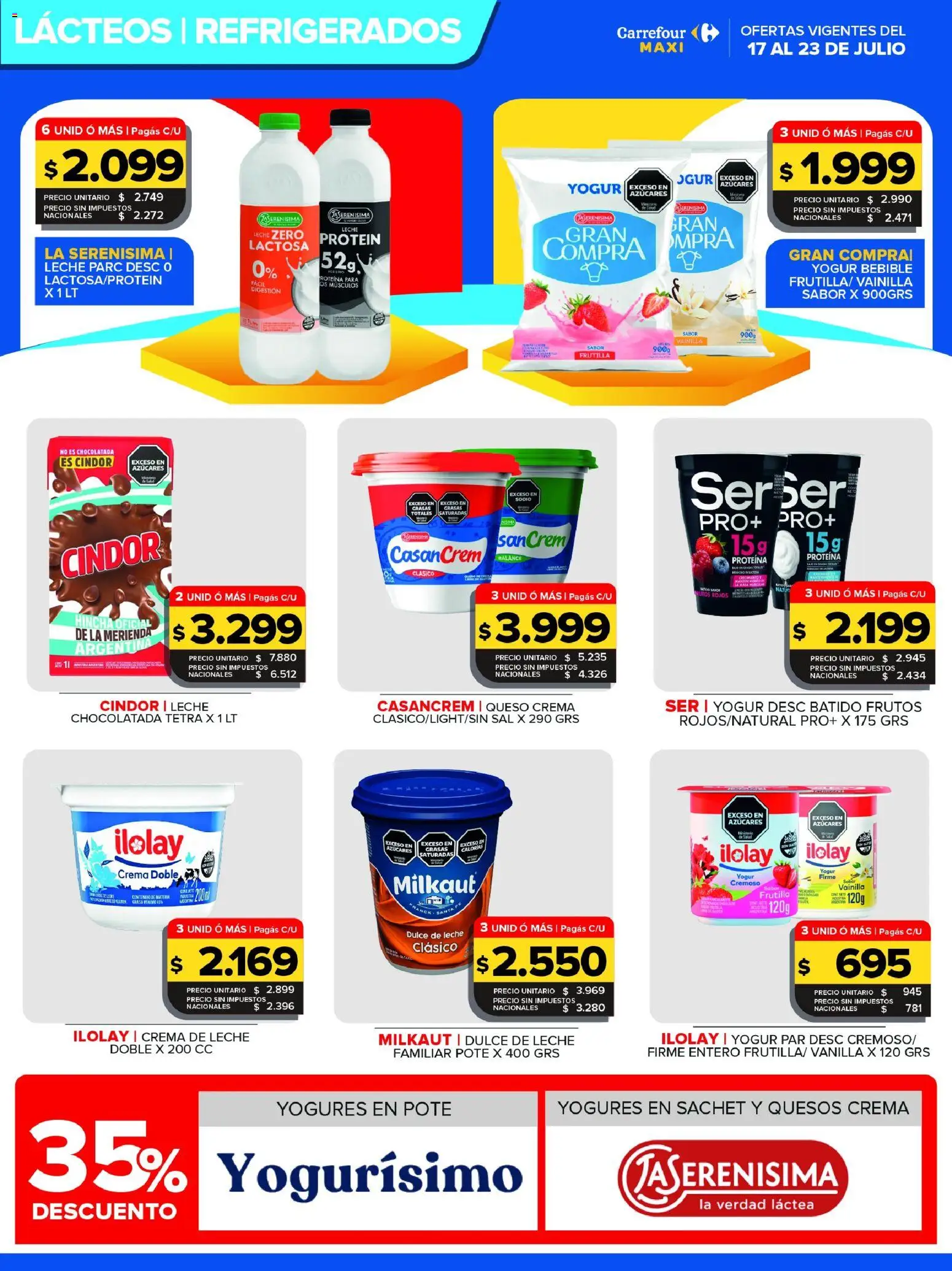 Carrefour Maxi catálogo │ válido desde el 17/07/2026 | Página: 8 | Productos: Leche, Queso, Yogur, Crema