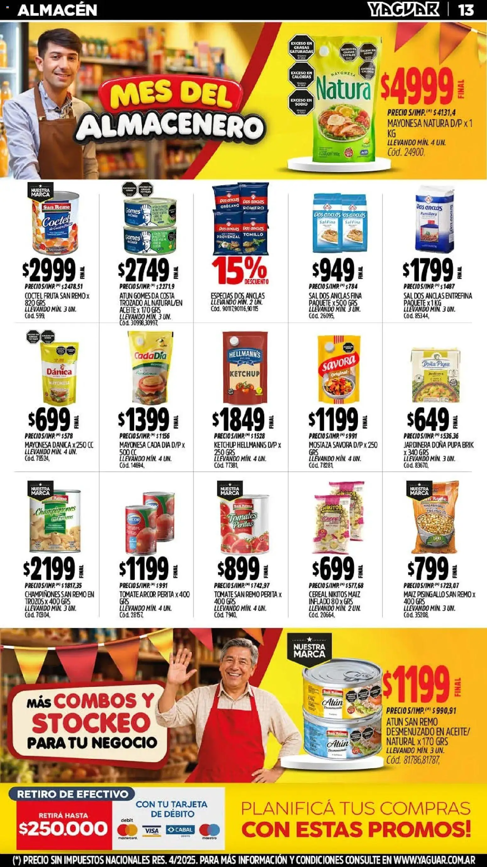 Yaguar - Oferta Semanal Mendoza │ válido desde el 28/09/2026 | Página: 13 | Productos: Ketchup, Sal, Champiñones, Tomates