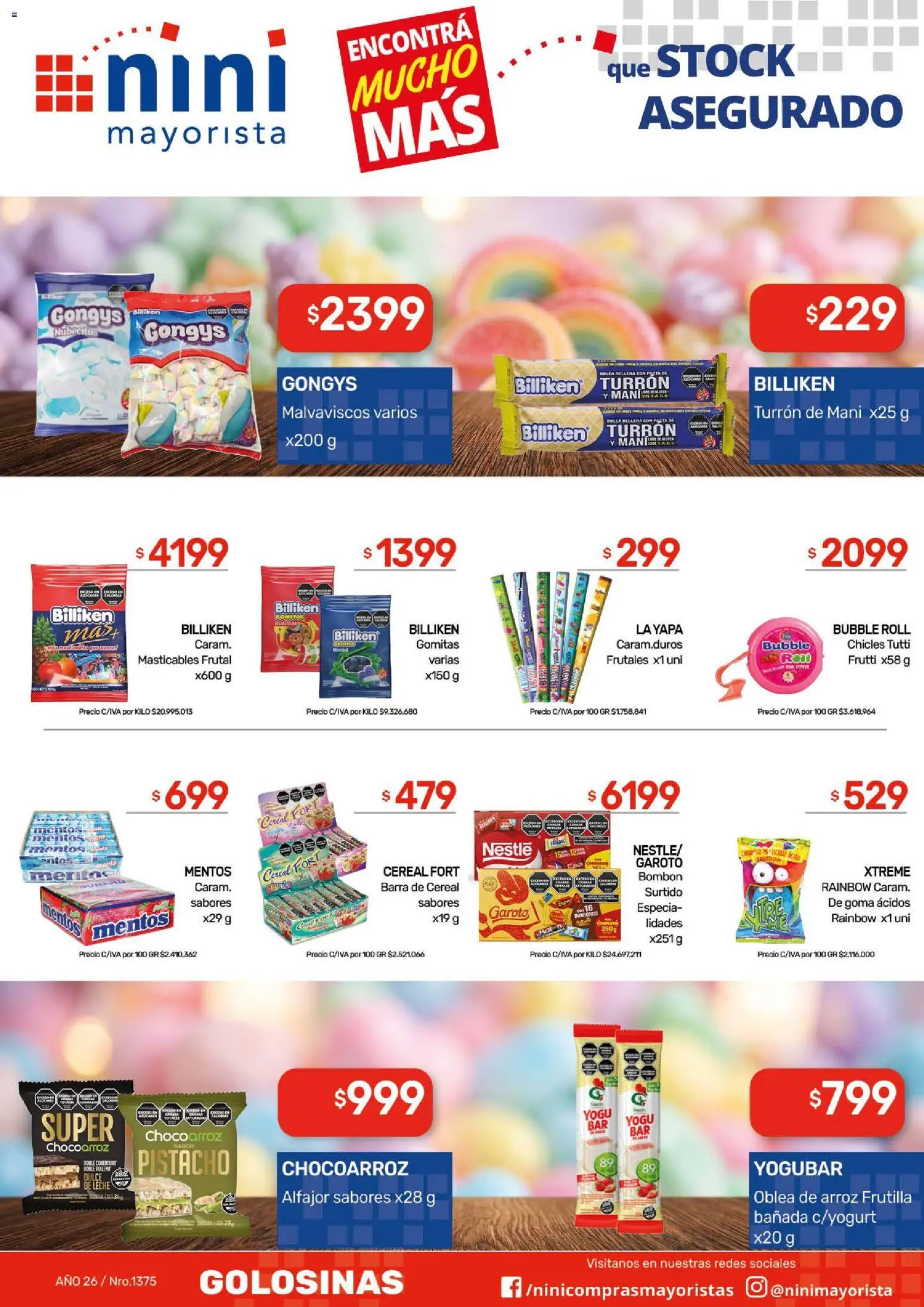 NINI Mayorista catálogo │ válido desde el 31/08/2026 | Página: 33 | Productos: Dulce de leche, Mani, Alfajor, Pasta