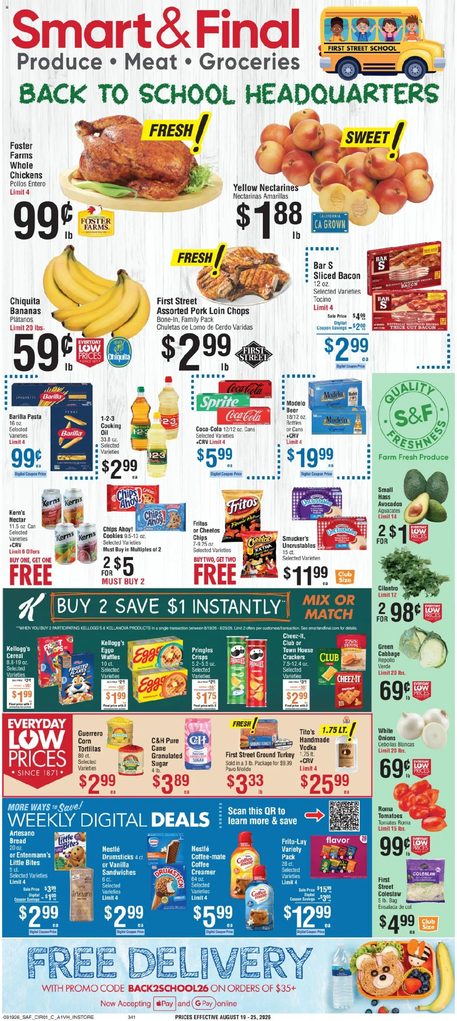 Smart & Final Weekly Ad - valid from 08/19/2026 | Page: 1 | Products: Beer, Chips, Cookies, Sprite