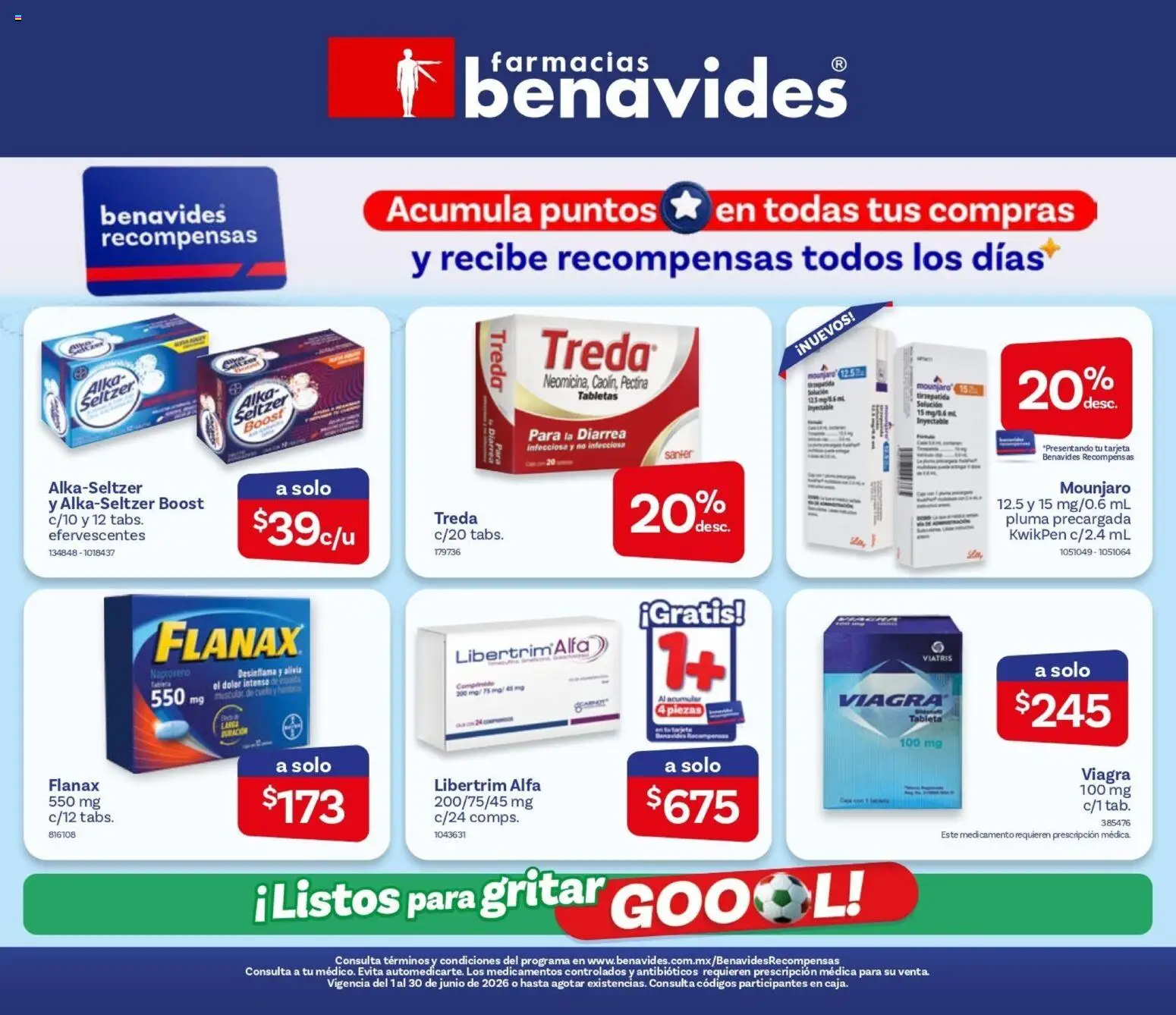 Nuevas ofertas de Farmacia Benavides válidas en toda la República Mexicana desde el 01.06.2026. ¡Encuentra las mejores ofertas en Farmacia Benavides catálogo! | Página: 1