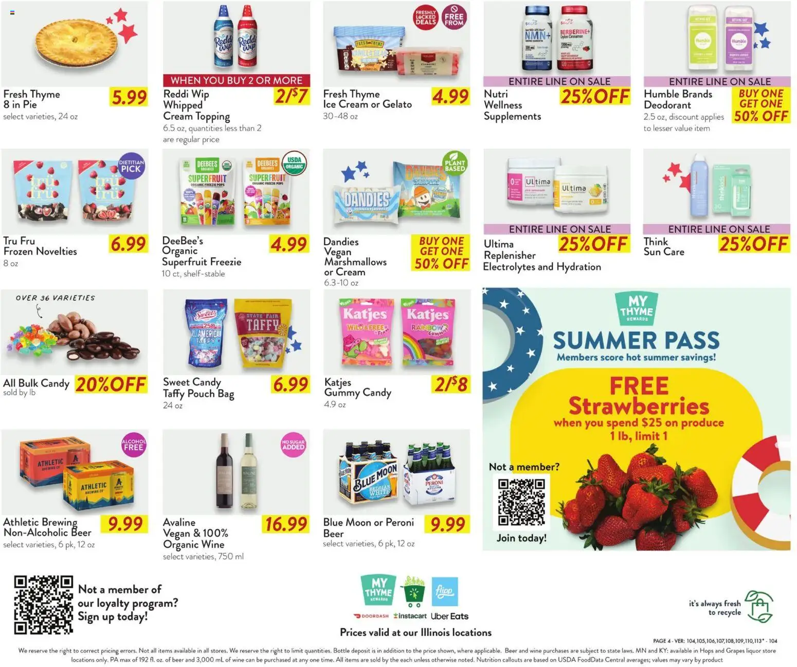 Fresh Thyme Weekly Ad - valid from 07/01/2026 | Page: 8 | Products: Deodorant, Strawberries, Cream, Bag