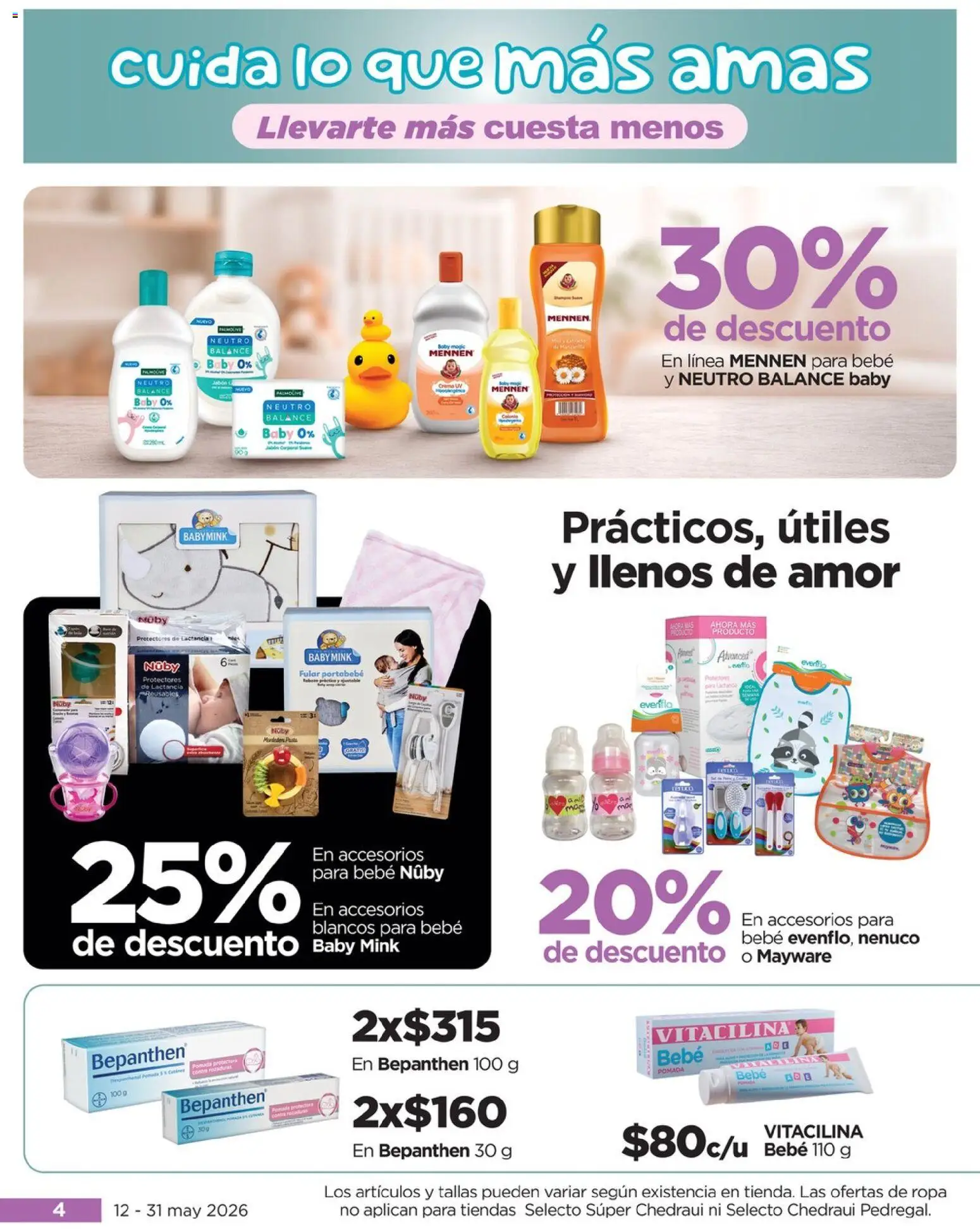 Nuevas ofertas de Chedraui válidas en toda la República Mexicana desde el 12.05.2026. ¡Encuentra las mejores ofertas en Chedraui folleto Llevarte más cuesta menos! | Página: 4