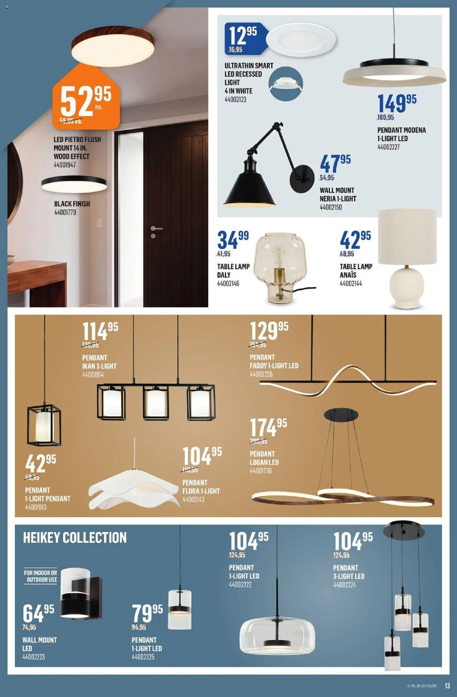 Canac flyer valid from Sep 24, 2026 | Page: 13 | Products: Table lamp, Table, Lamp
