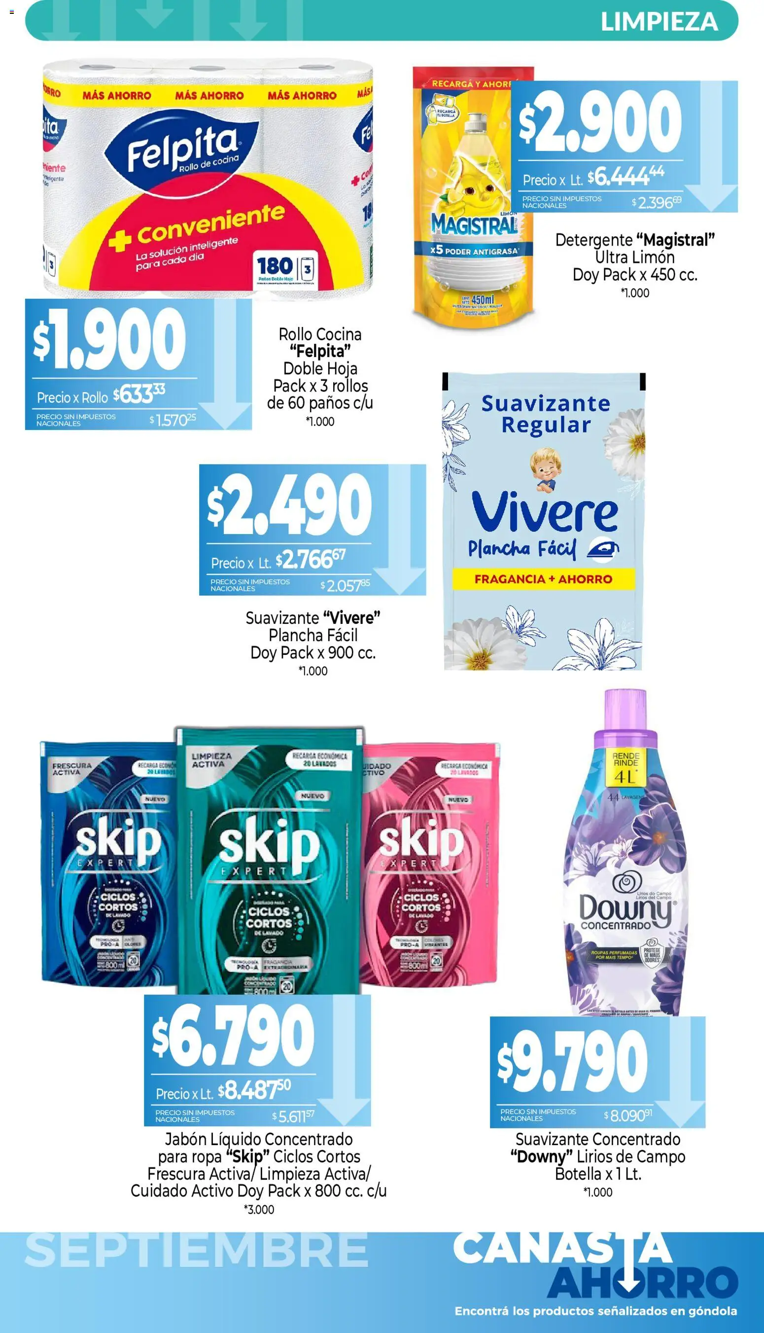 La Anonima - Canasta Ahorro │ válido desde el 01/09/2026 | Página: 11 | Productos: Botella, Jabón, Detergente, Plancha