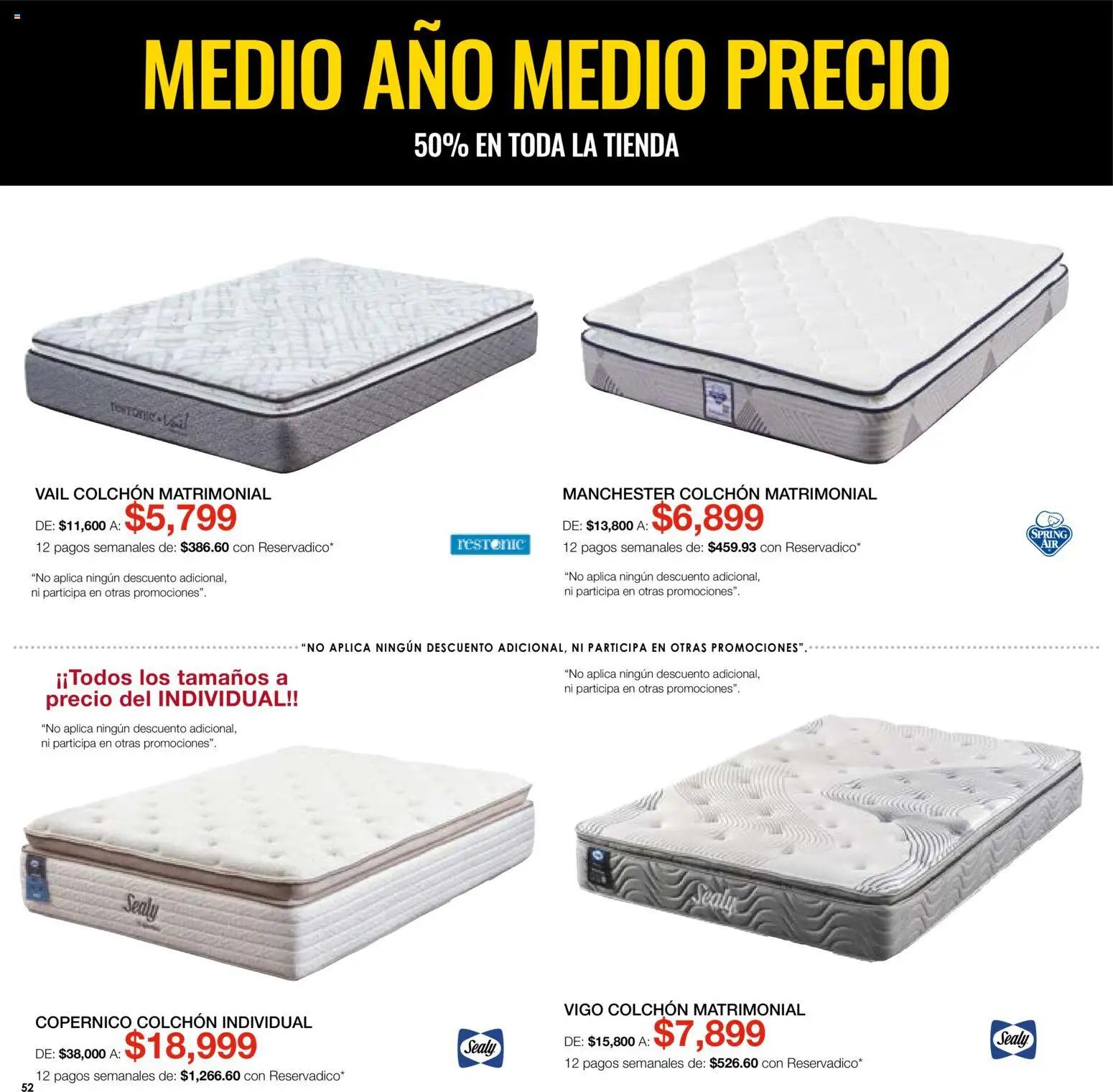 Nuevas ofertas de Muebles Dico válidas en toda la República Mexicana desde el 01/08/2026. ¡Encuentra las mejores ofertas en Muebles Dico catálogo! | Página: 52 | Productos: Colchón