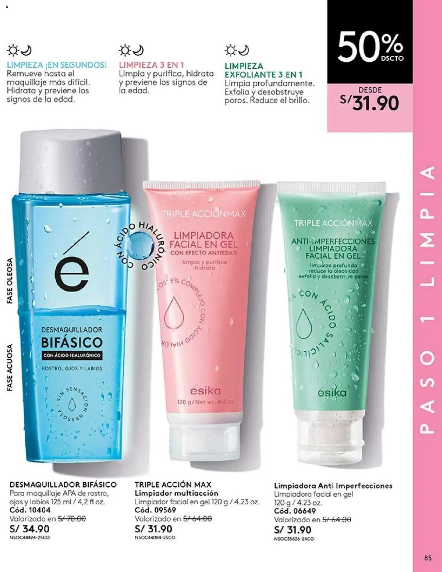 Catálogo Ésika válido desde 02/08/2026 | Página: 85 | Productos: Exfoliante, Maquillaje