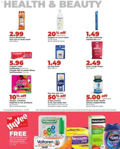 Preview of HyVee weekly ads valid from 09/14/2026 | Page: 40 | Products: Toothpaste, Cough drops, Body Wash, Capsules