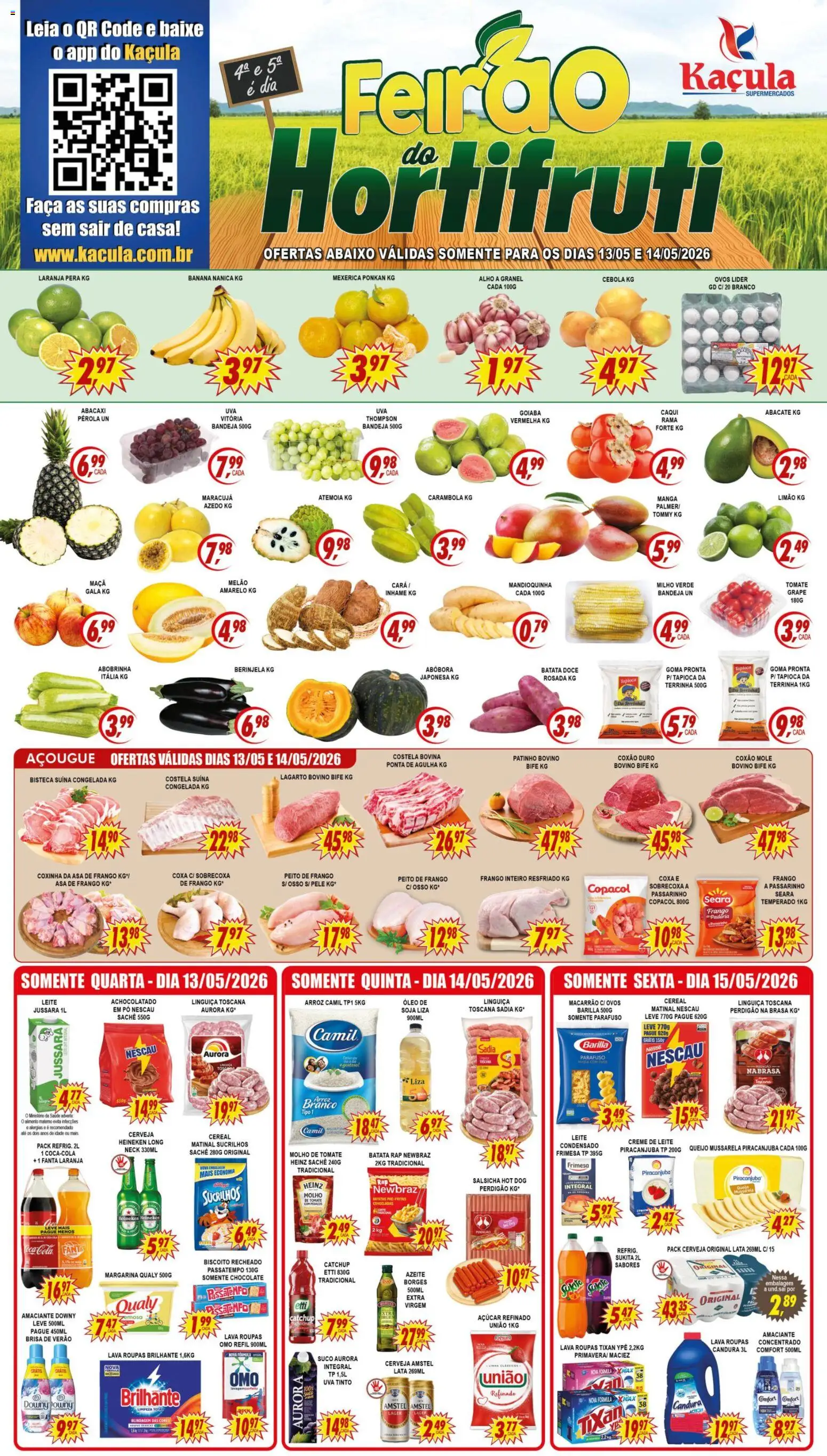Kaçula Folheto - válido de 13.05.2026 | Página: 1 | Produtos: Queijo, Heineken, Mussarela, Margarina