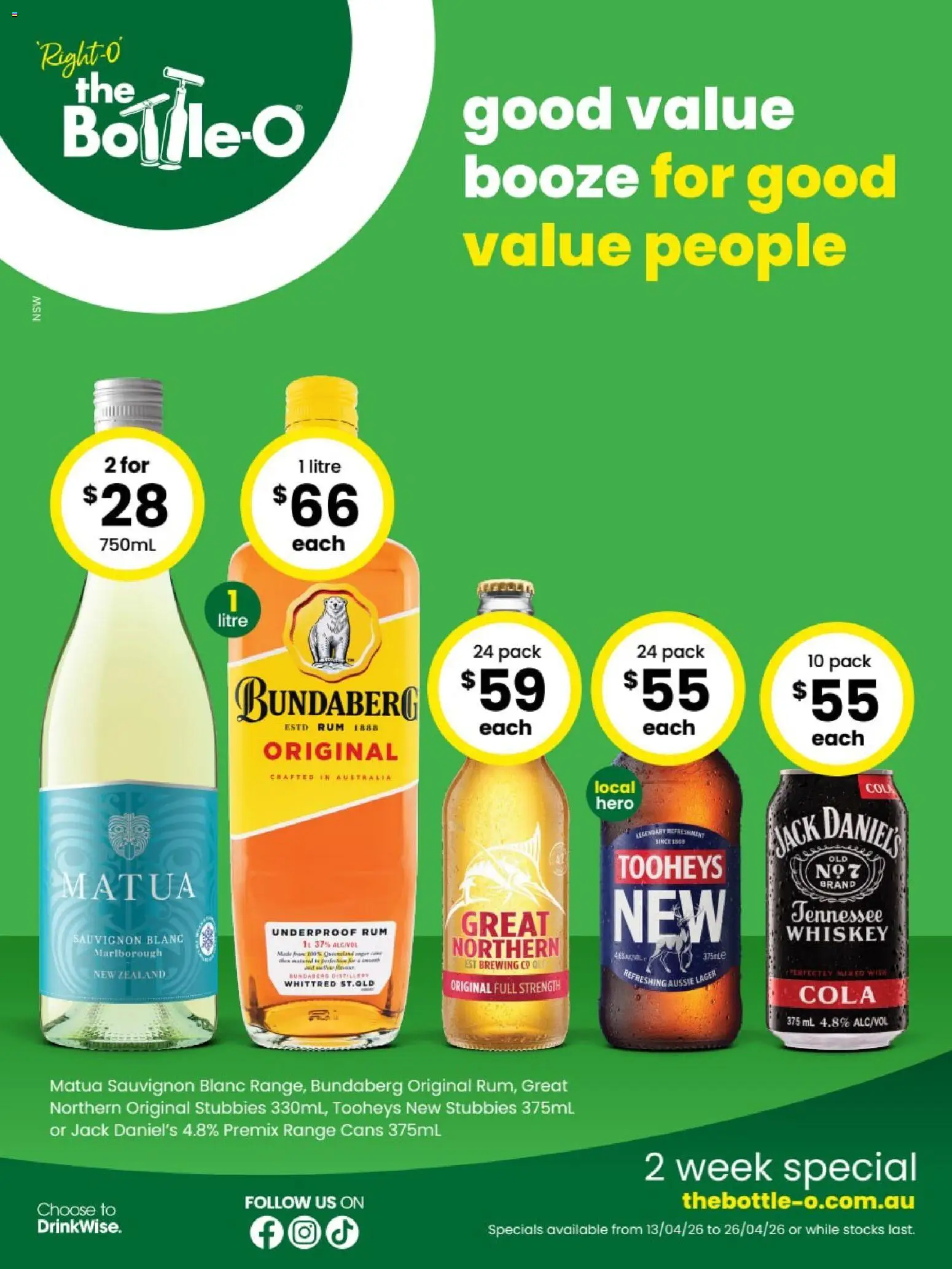 The Bottle-O catalogue - valid from 13.04.2026 | Page: 1 | Products: Whiskey, Rum