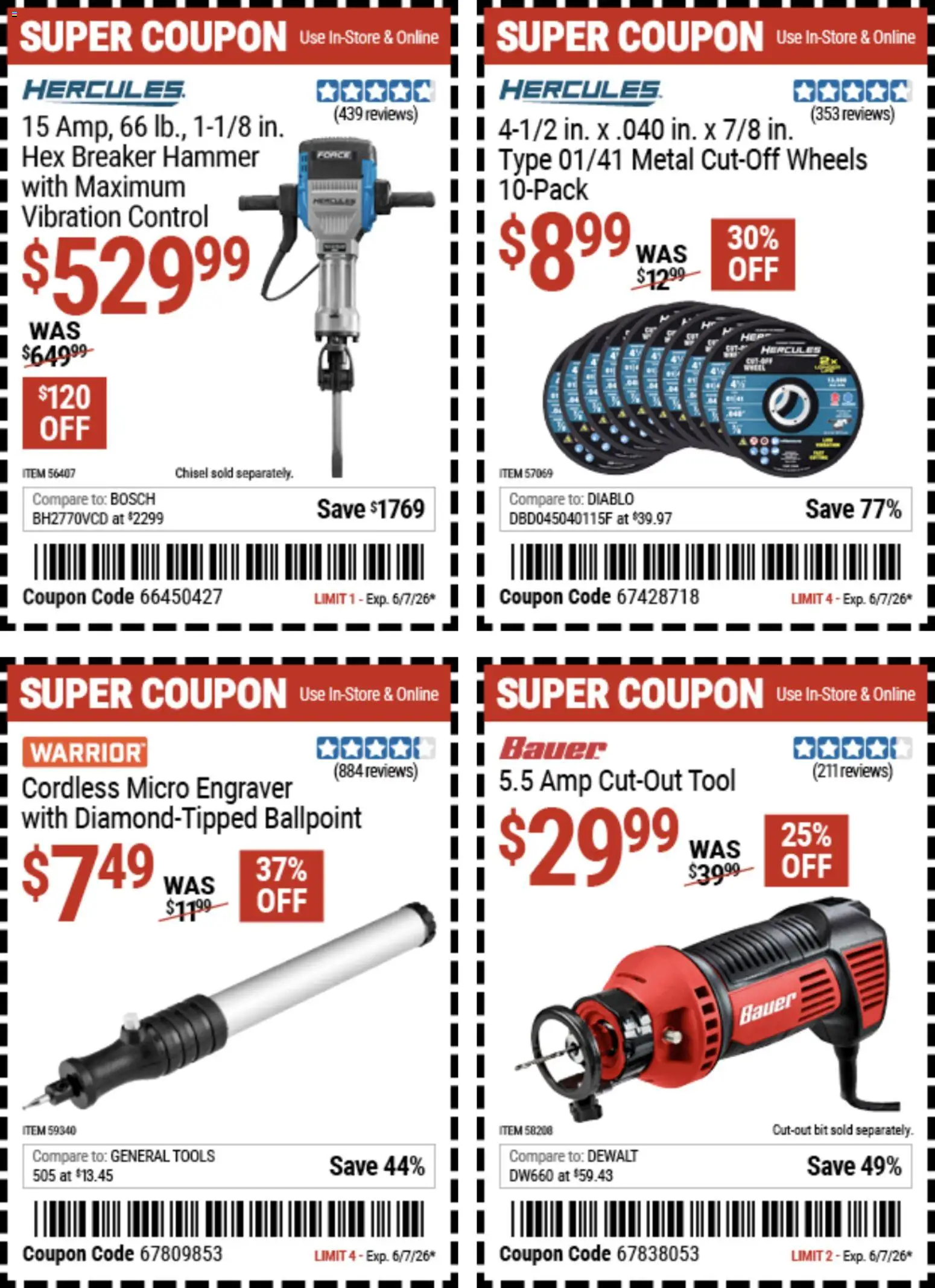 The new Harbor Freight flyer is now online. See all June offers on your mobile and save! | United States