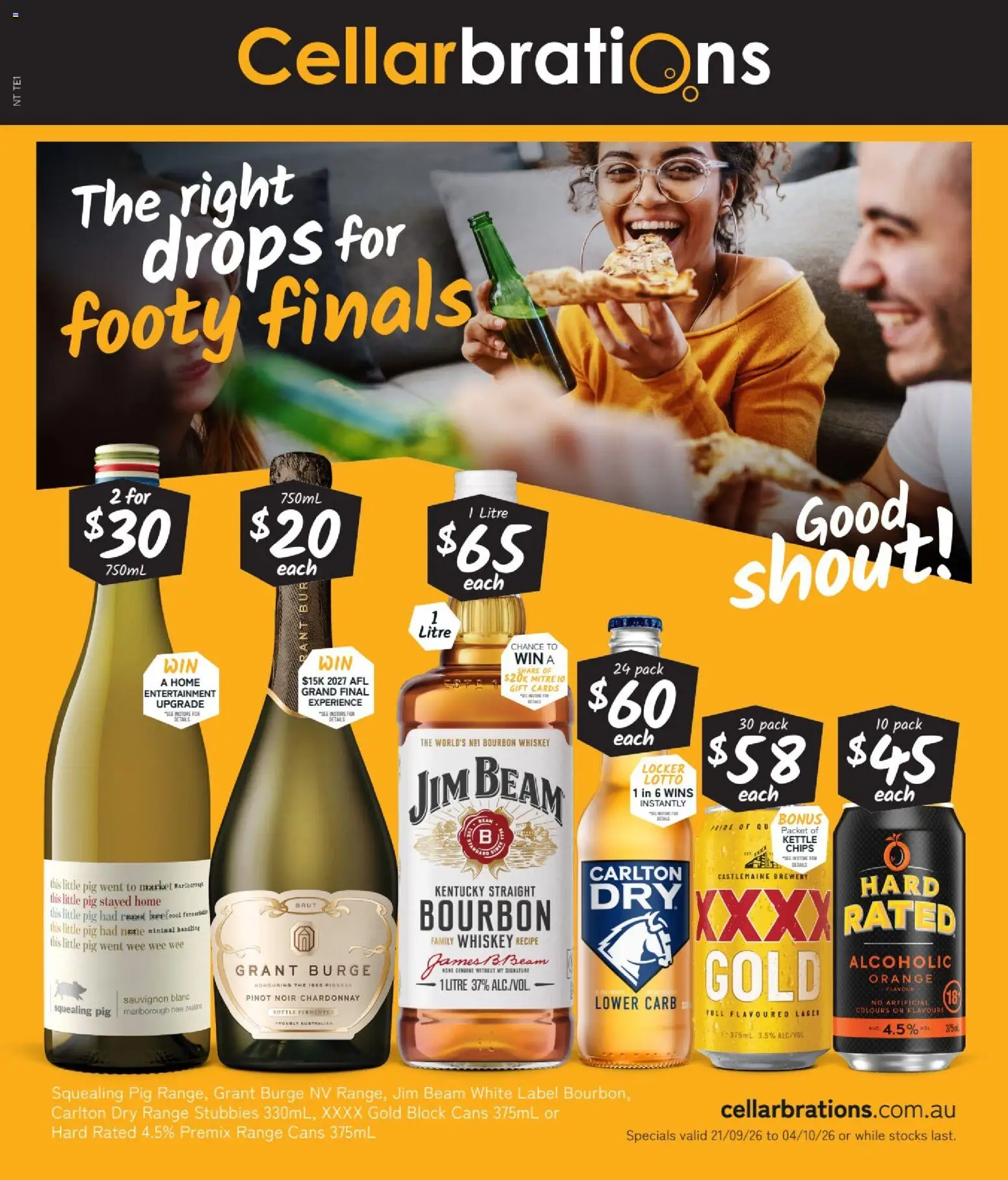 Cellarbrations catalogue - valid from 21/09/2026 | Page: 1 | Products: Jim Beam, Chips, Whiskey, Kettle