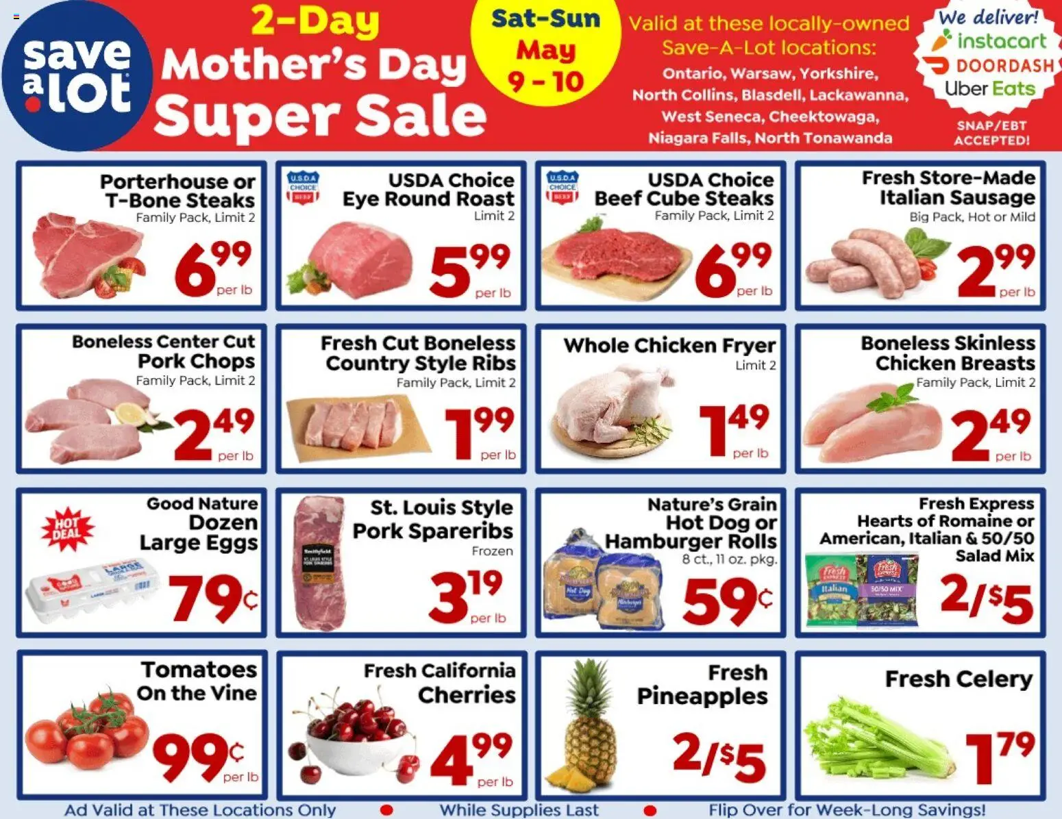Save a Lot - Special Promotion - valid from 09.05.2026 | Page: 1 | Products: Fryer, Romaine, Pork, Tomatoes